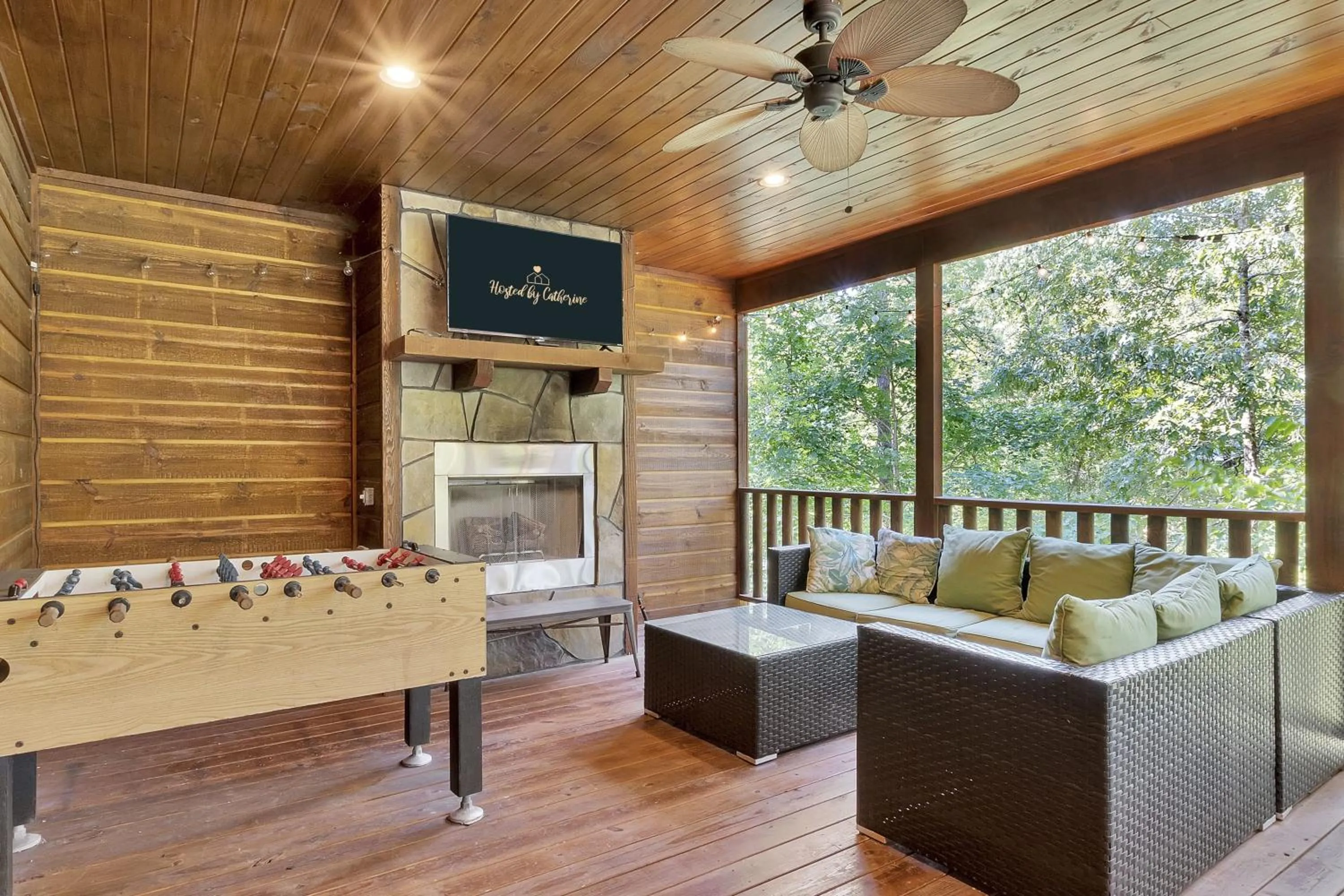 Gorgeous Idyllic Cabin w Hot Tub and Fire Pit Quittin Time is Secluded Romantic Oasis w Luxury Bathroom Double Shower and Bathtub Foosball Table