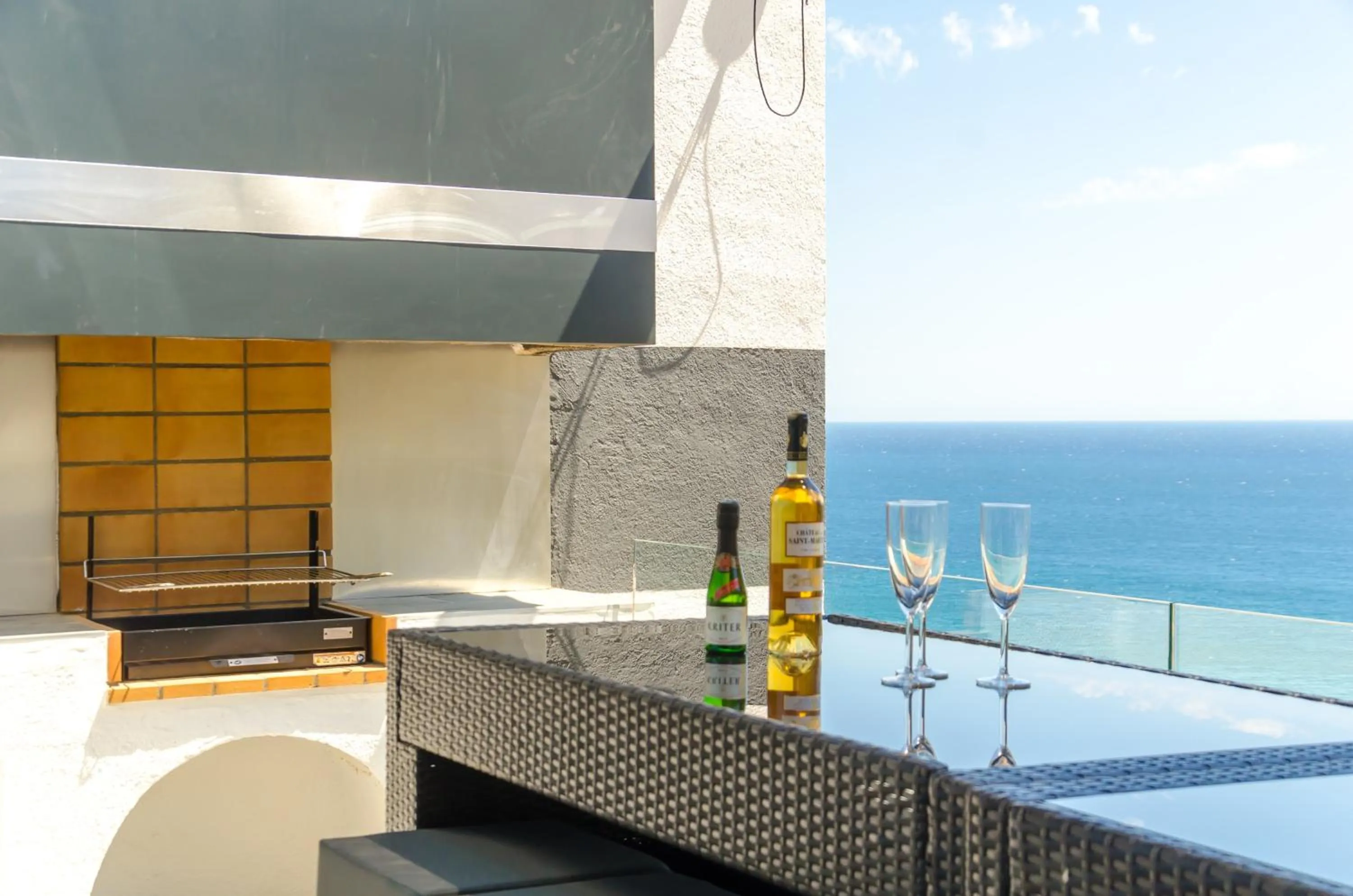 Kitchen or kitchenette in Seaside villa in Lloret de Mar with garden and pool view