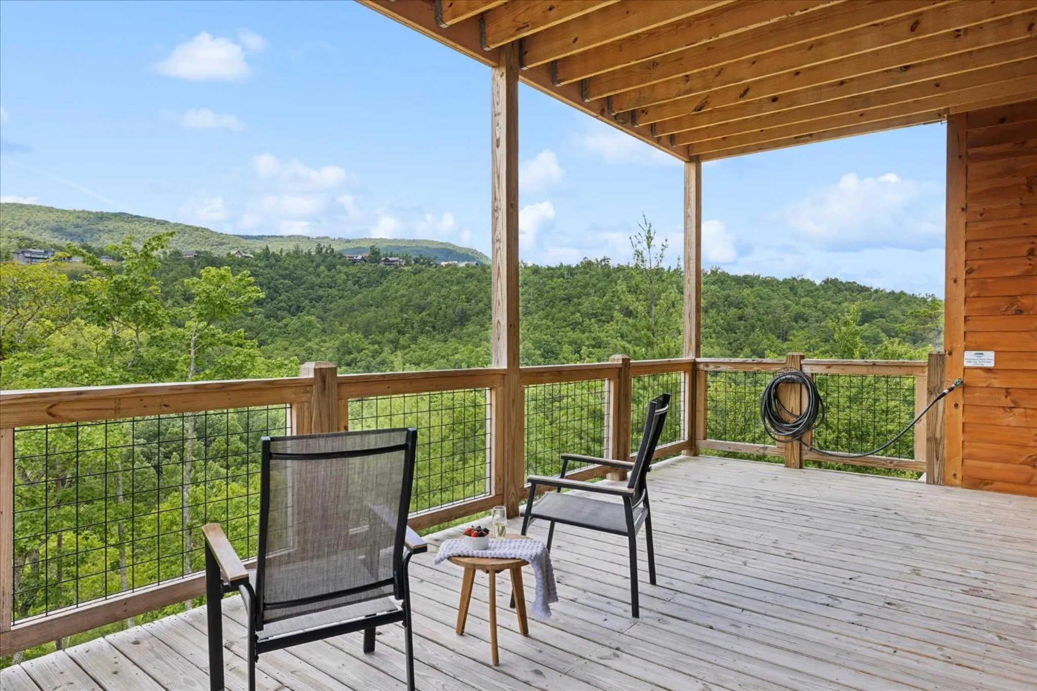 Patio in Cabin Goals ✨ Private Pool, Hot Tub + Epic Views! - Eaglebend Cabin