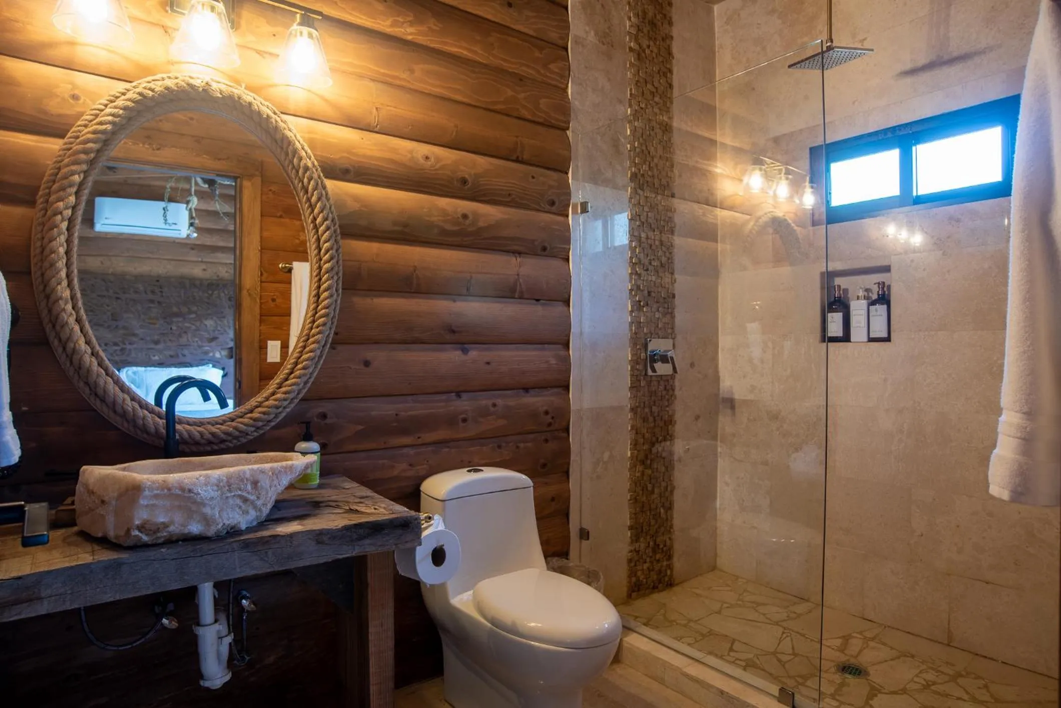 Shower in Boskenvid Hotel - Romantic Treehouses & Skypool