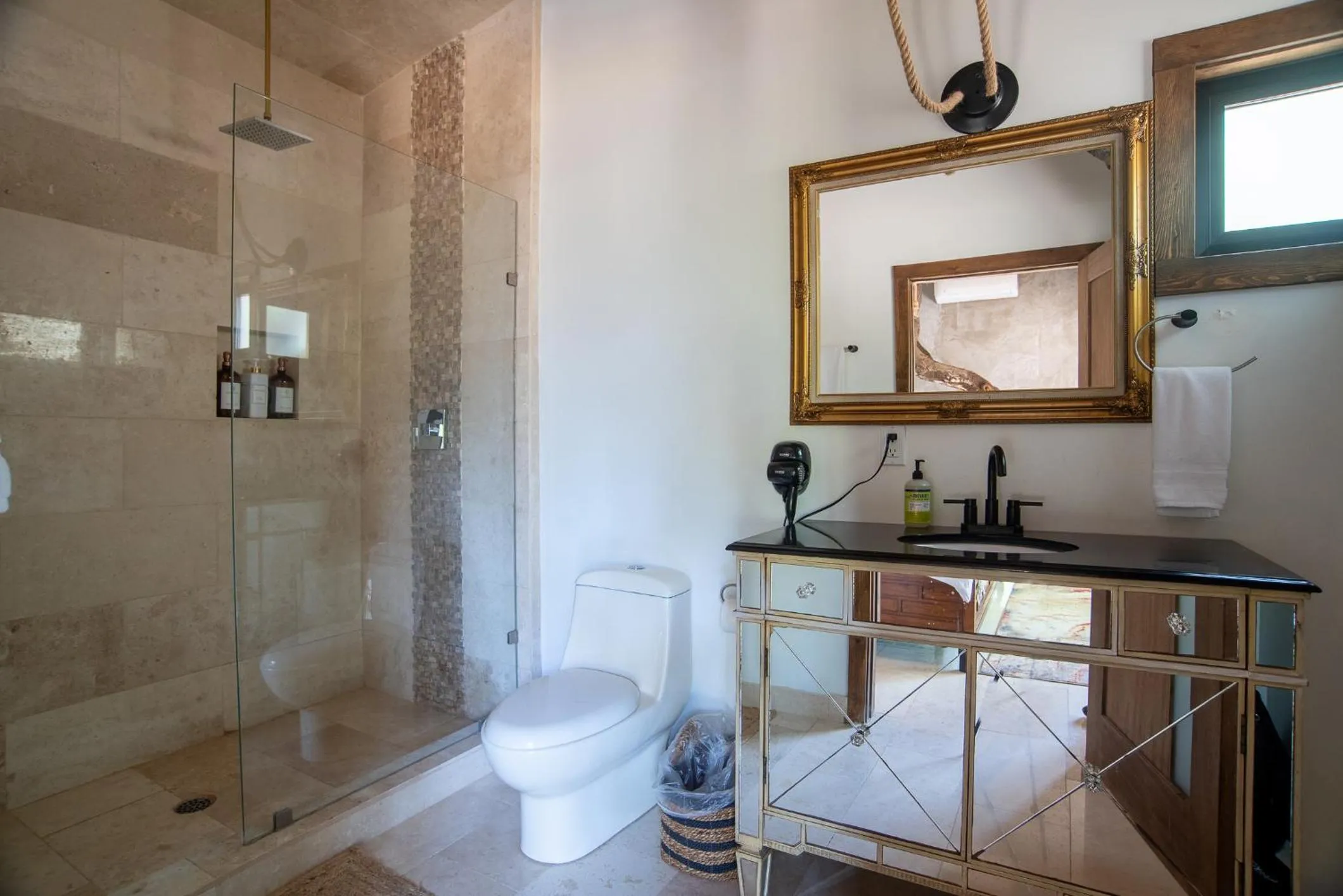 Shower in Boskenvid Hotel - Romantic Treehouses & Skypool