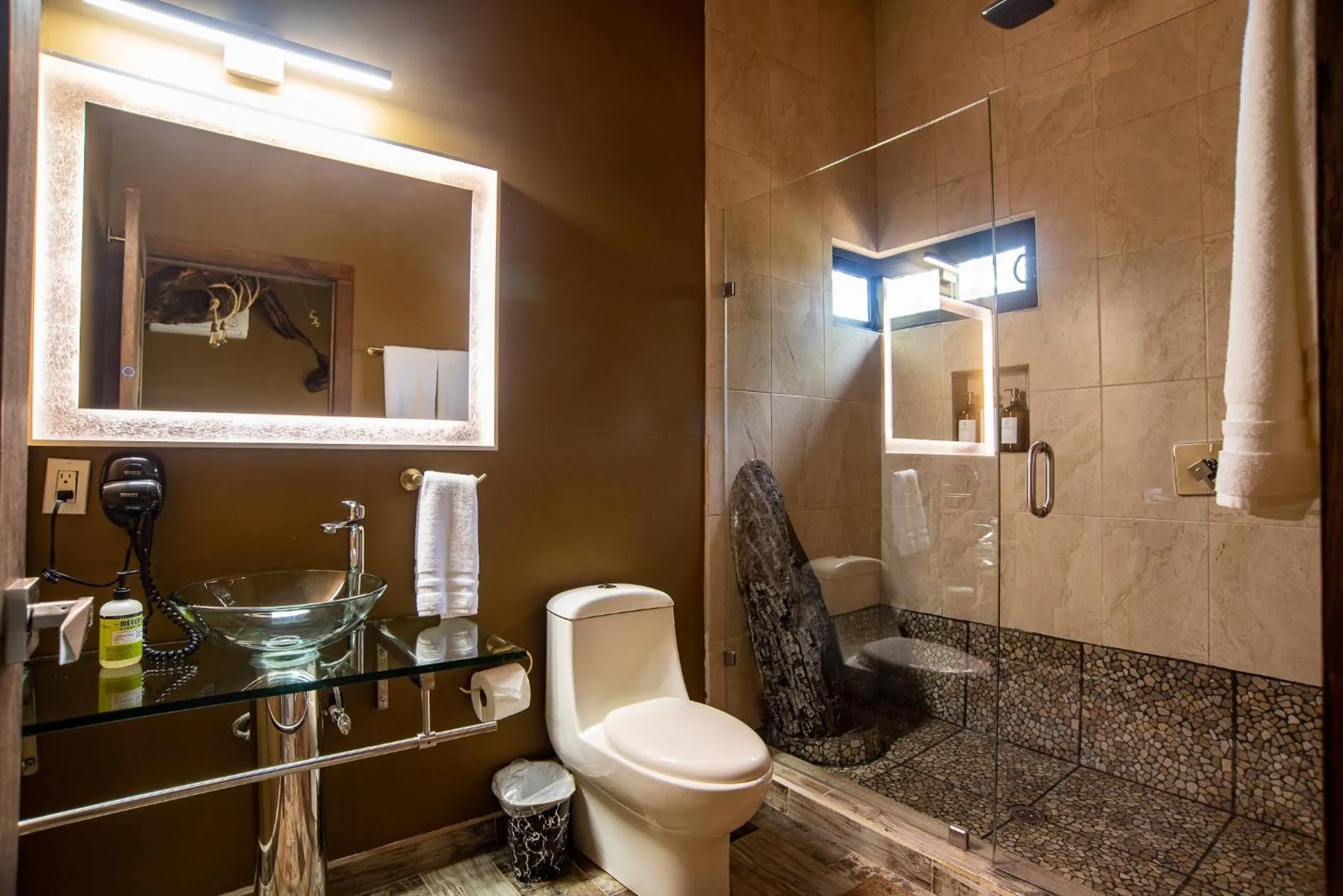 Shower in Boskenvid Hotel - Romantic Treehouses & Skypool