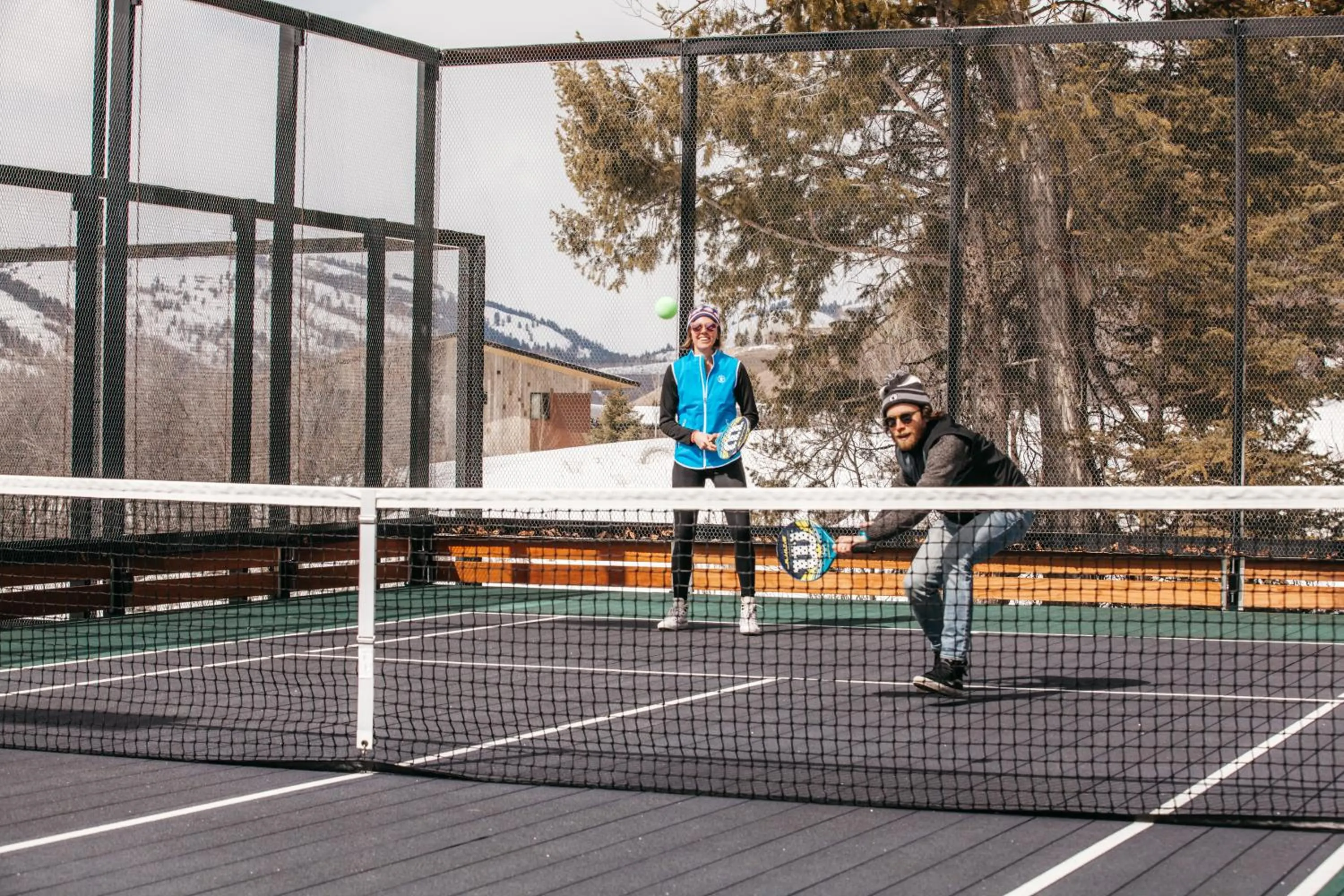 Tennis court in The Sylvan Lodge at Snake River Sporting Club