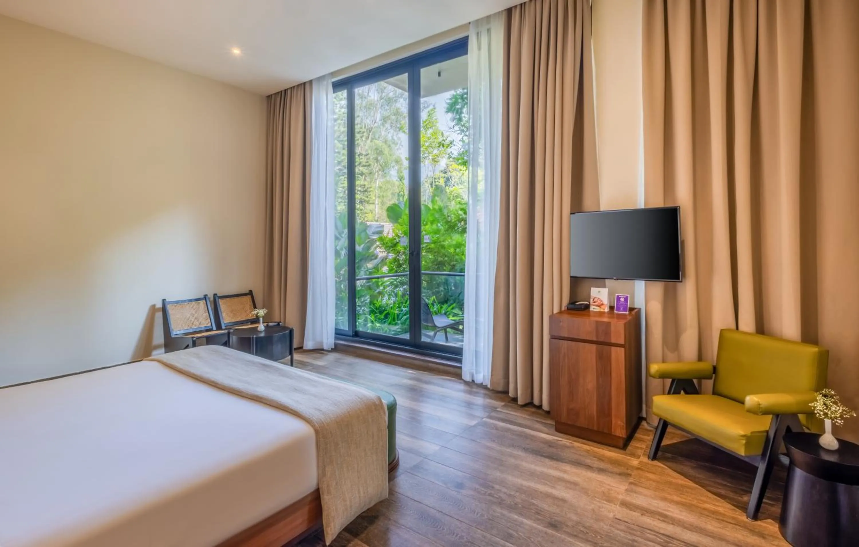 Bed in Flora Vythiri Resort Wayanad