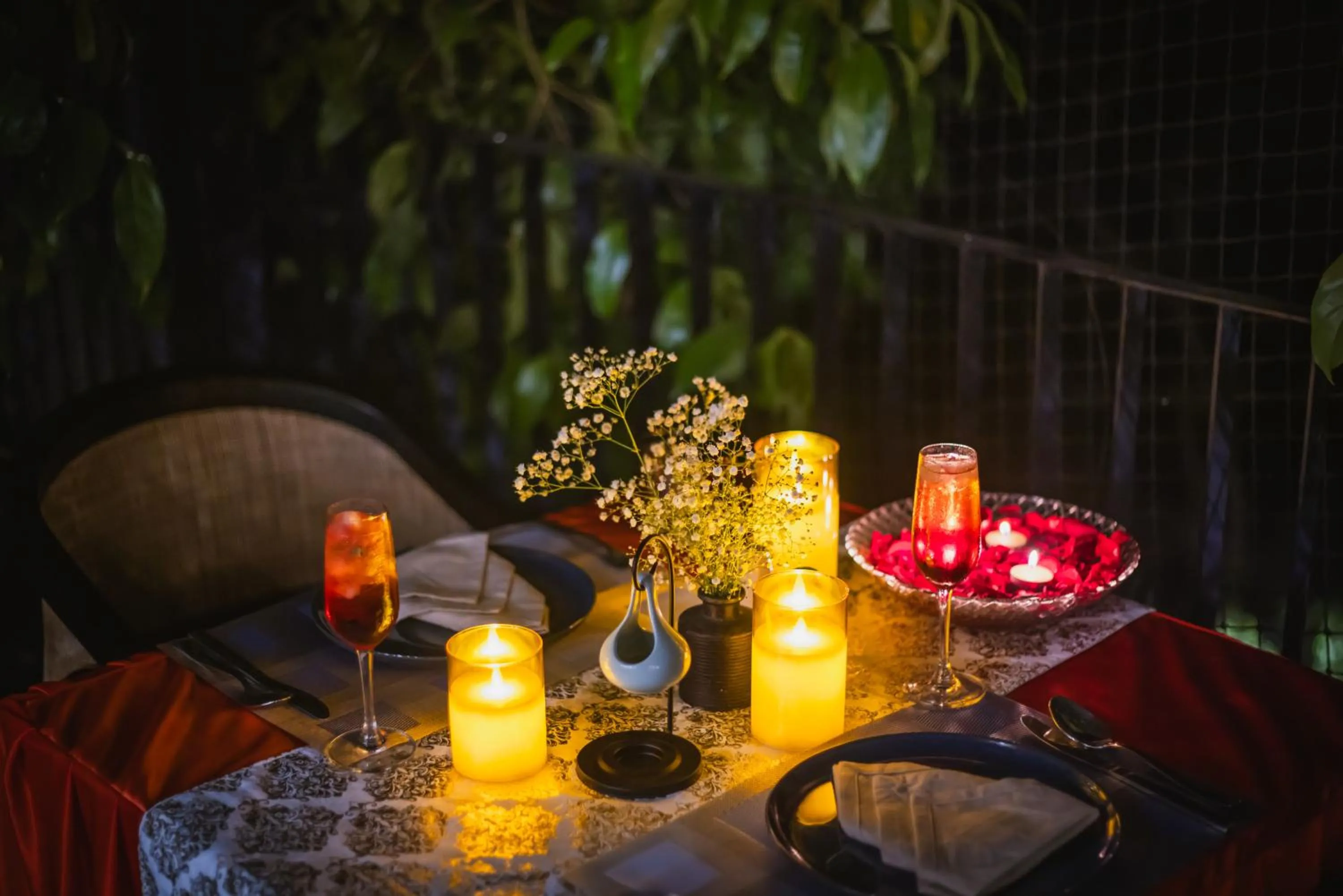 Dining area in Flora Vythiri Resort Wayanad