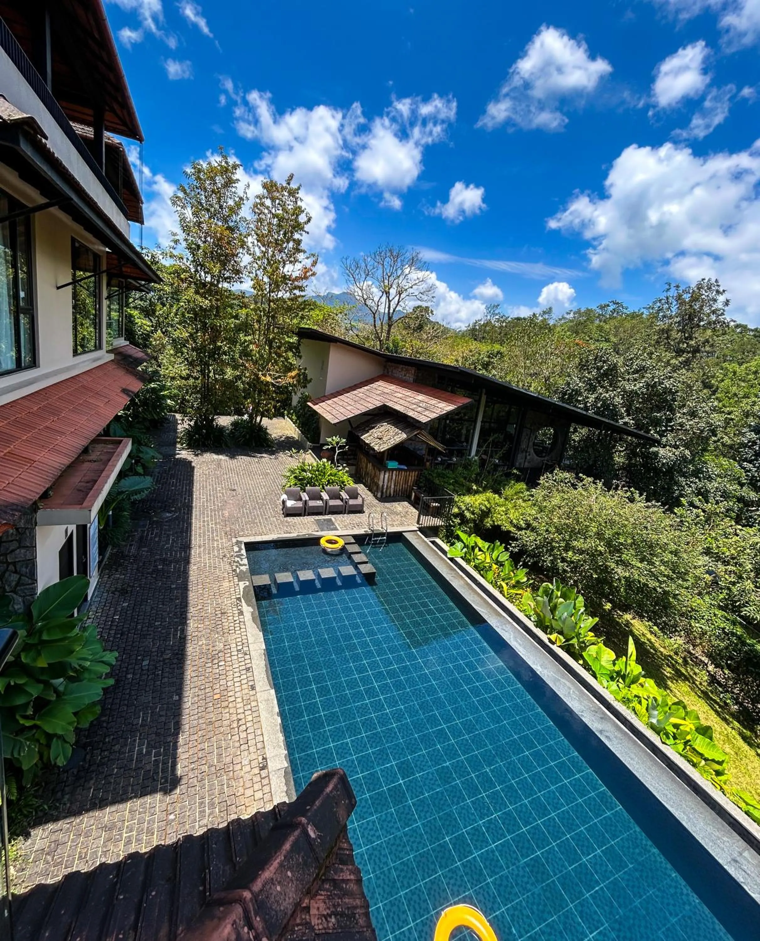 Pool view in Flora Vythiri Resort Wayanad