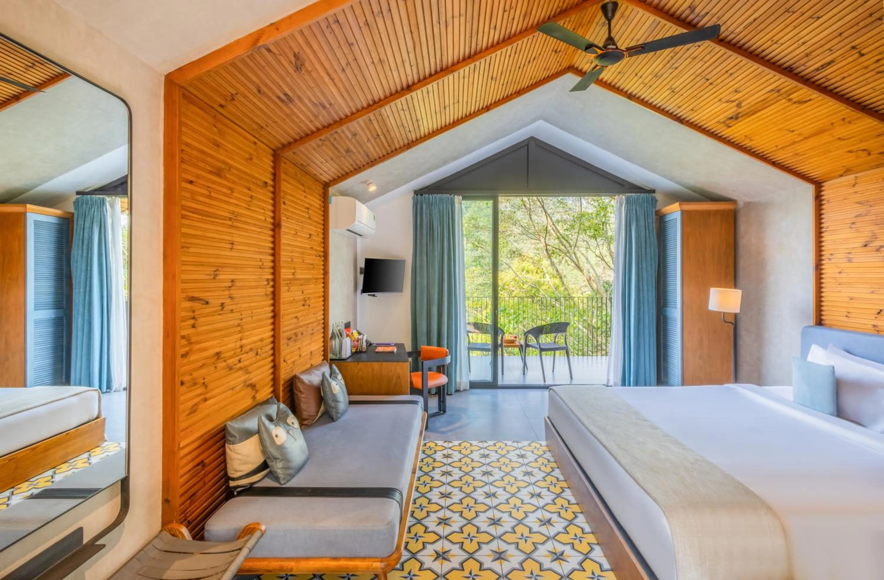 Bed in Flora Vythiri Resort Wayanad