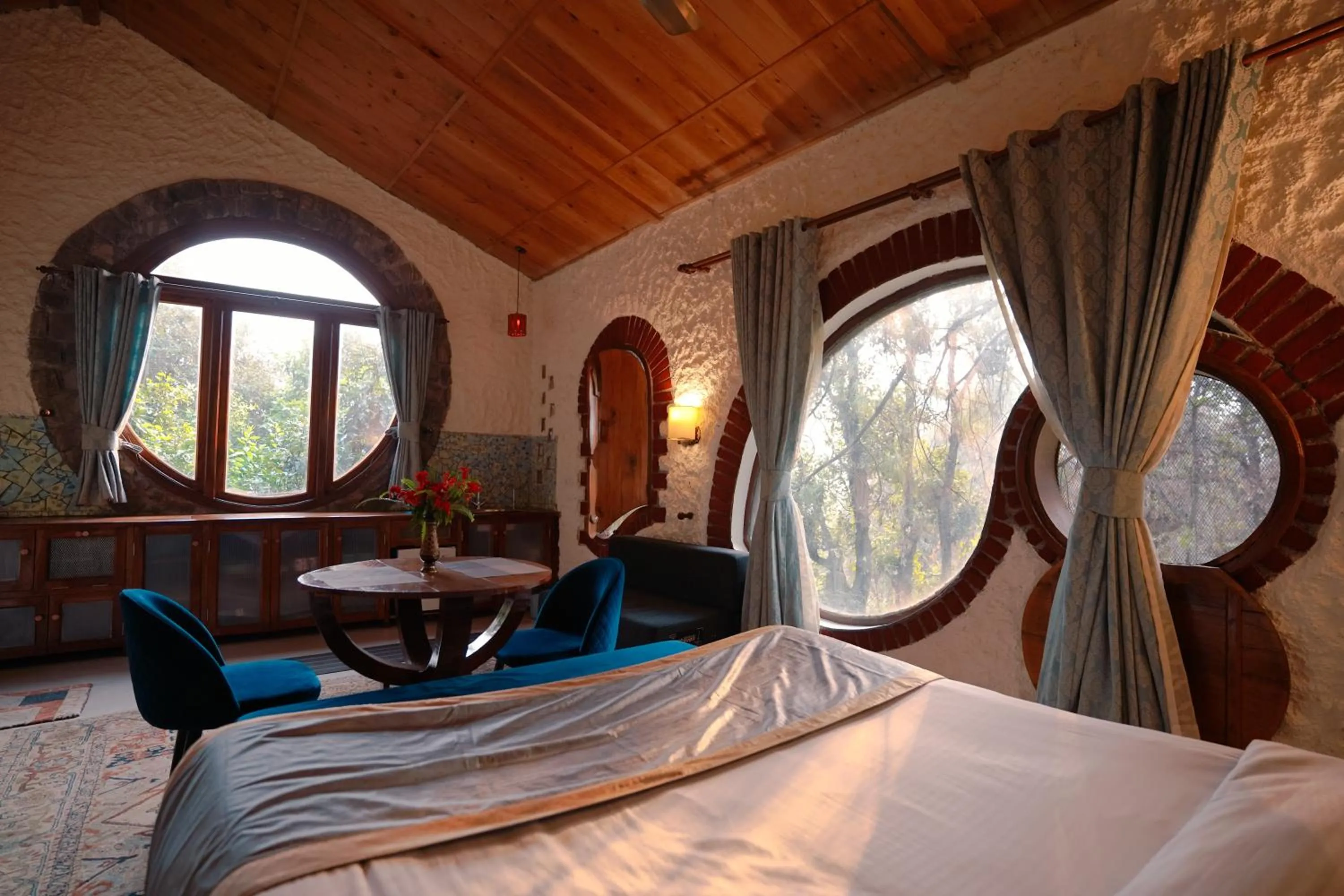 Bed in Chirping Hills Resort,Bhimtal