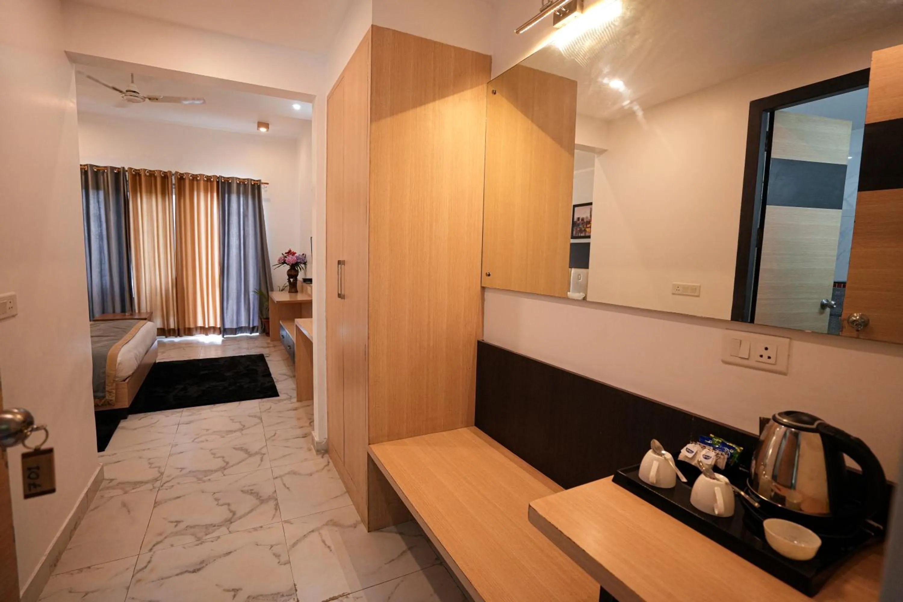 Coffee/tea facilities, Bed in Chirping Hills Resort,Bhimtal