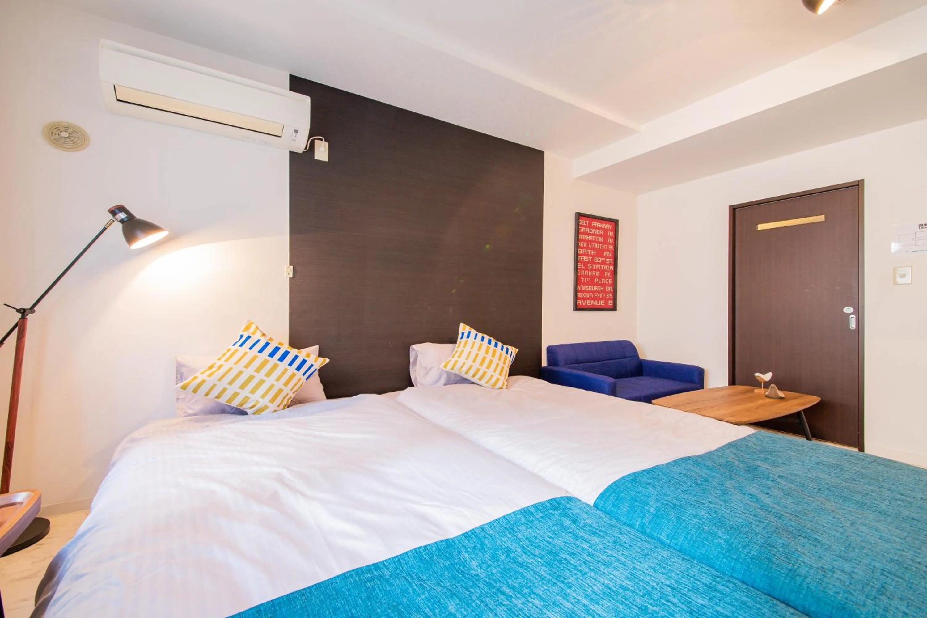 Bedroom, Bed in BLUE