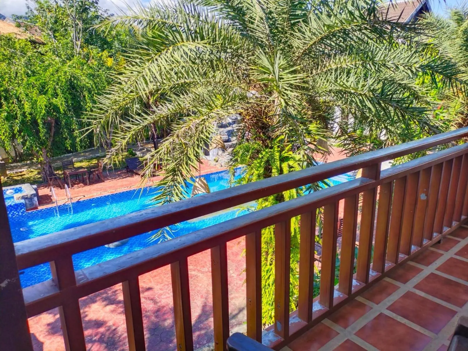 Pool view in Vang Vieng Savanh Sunset View Resort