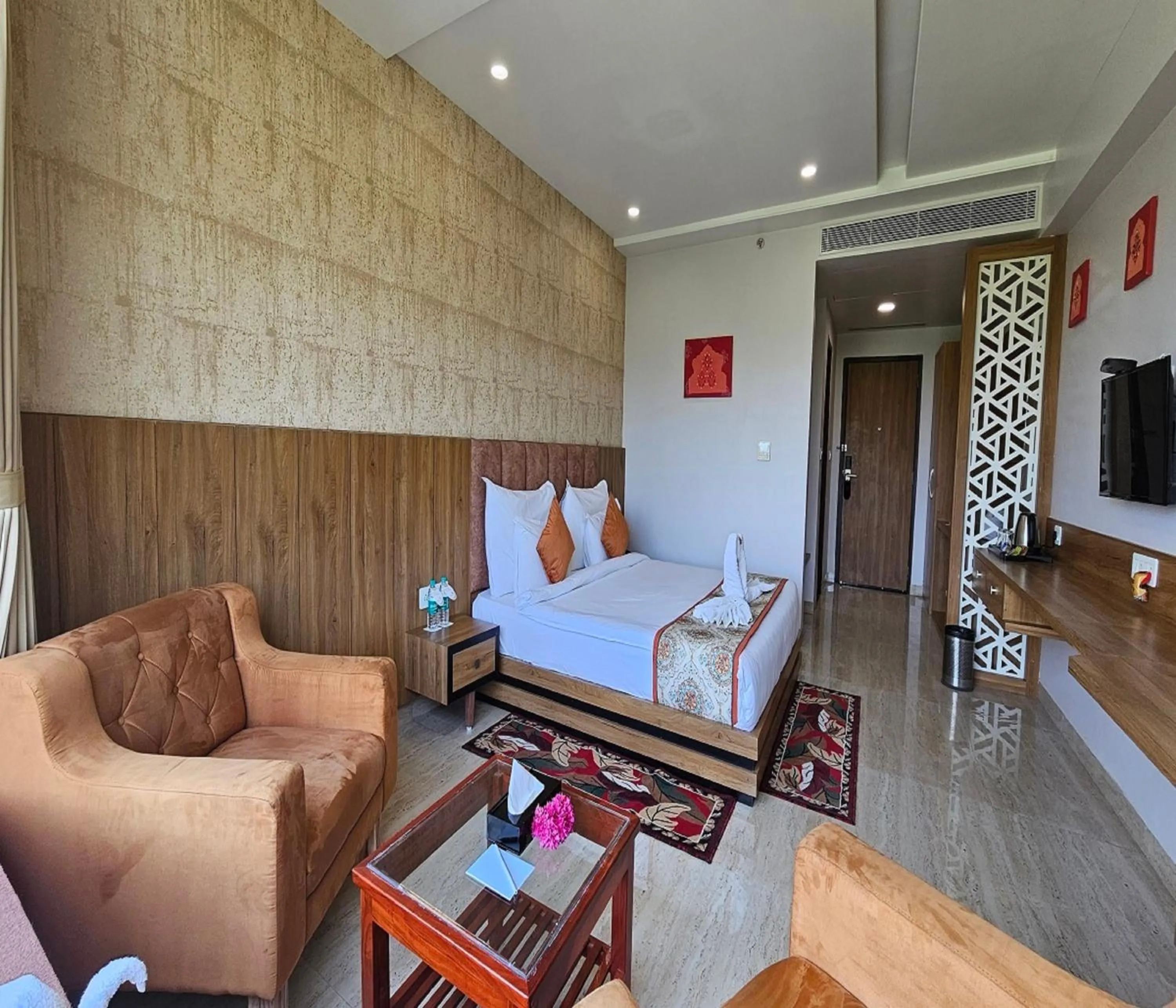 Bed in Bamboo Saa Mulberry Resort Pushkar