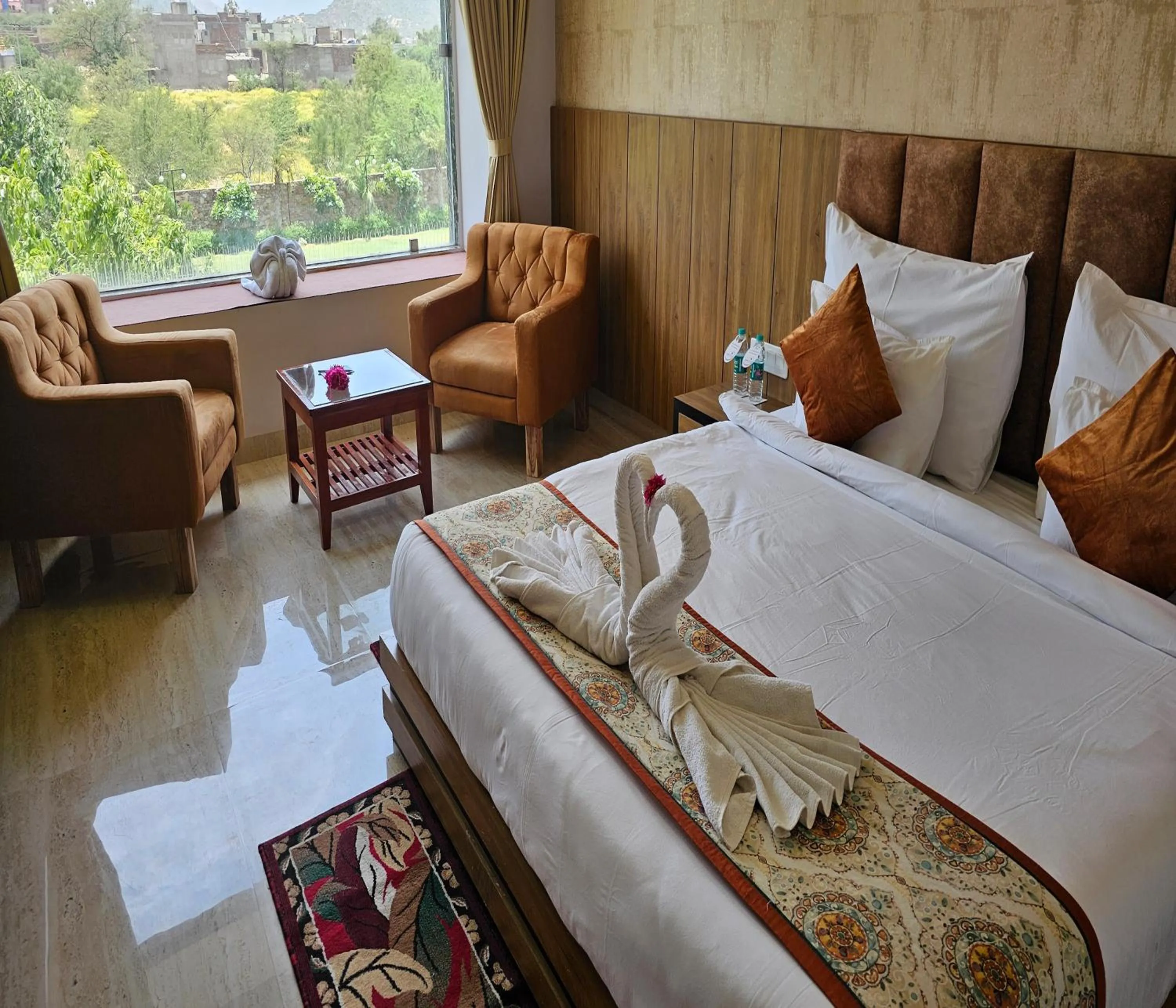 Bed in Bamboo Saa Mulberry Resort Pushkar