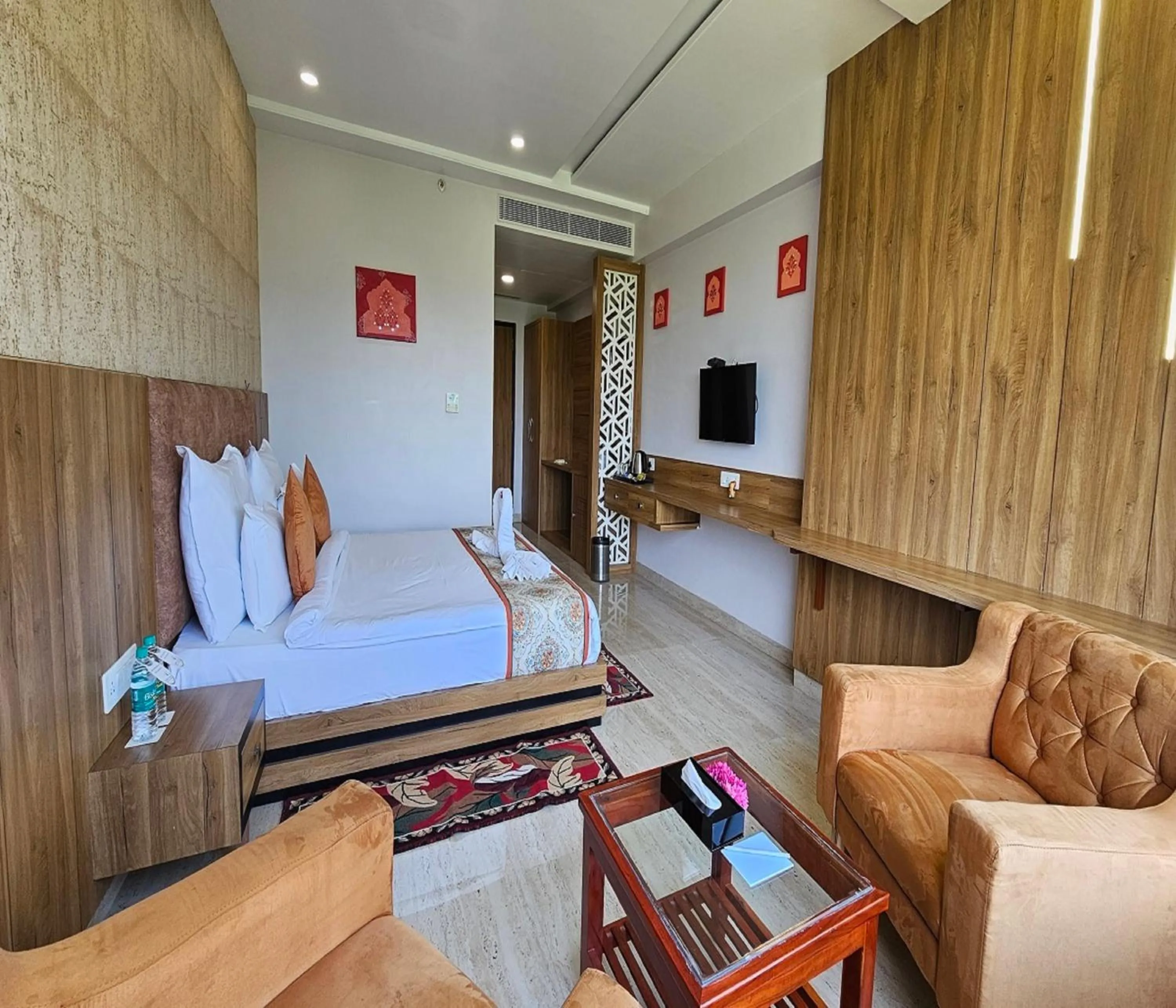 Bed in Bamboo Saa Mulberry Resort Pushkar