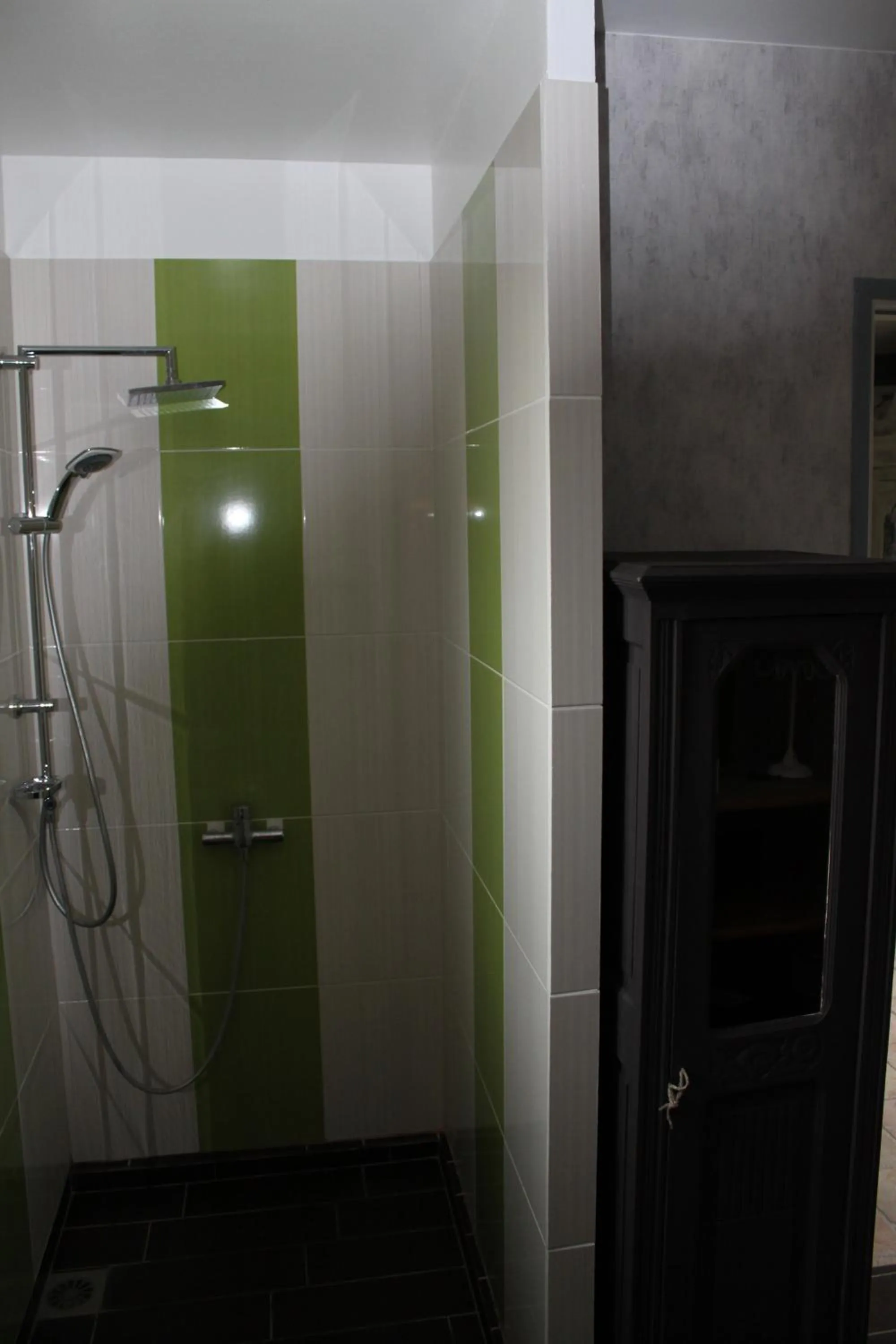 Shower in Chambres d'hôtes L'Aubaine avec jacuzzi