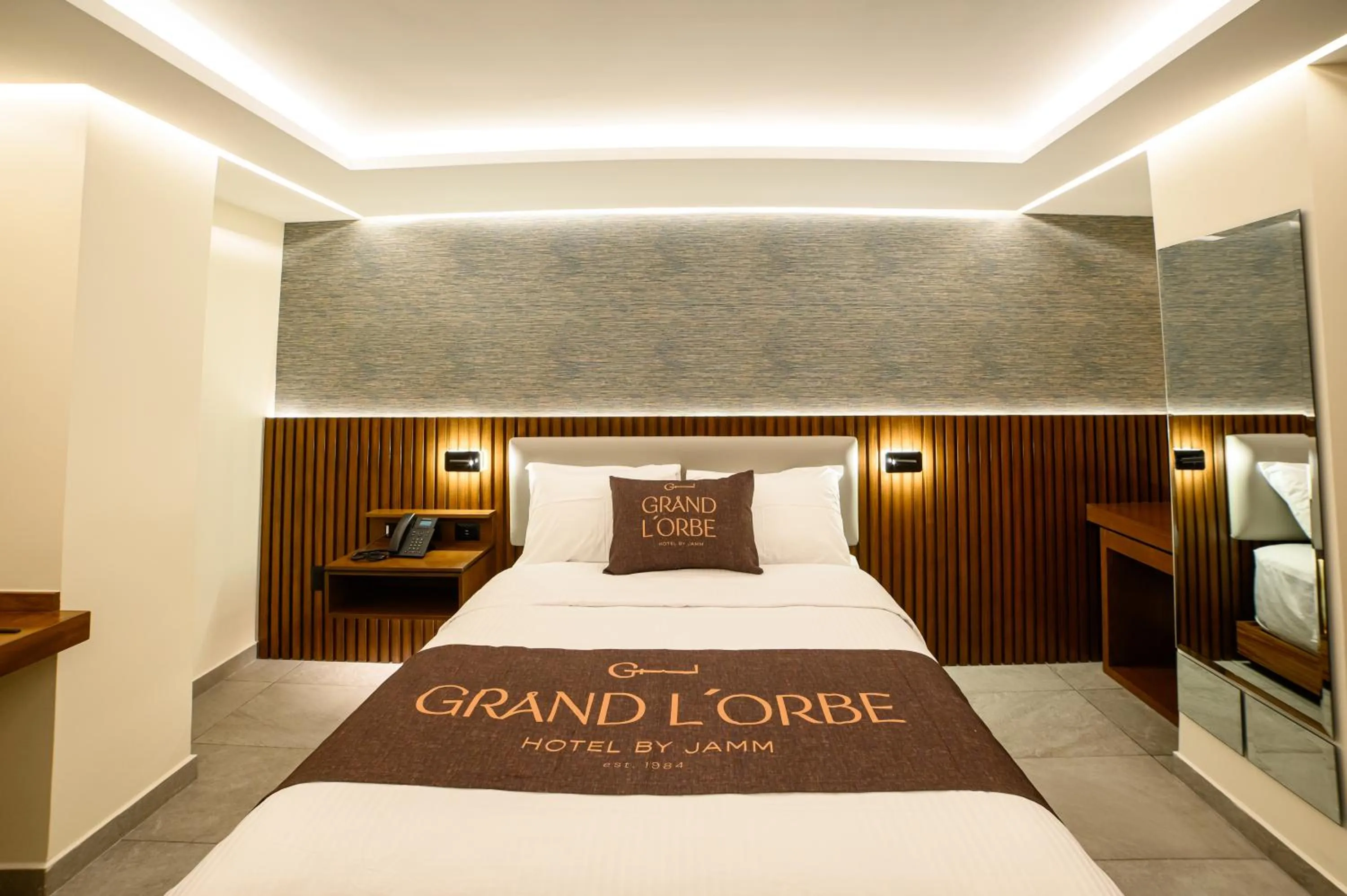 Bed in Hotel Grand L'Orbe by JAMM