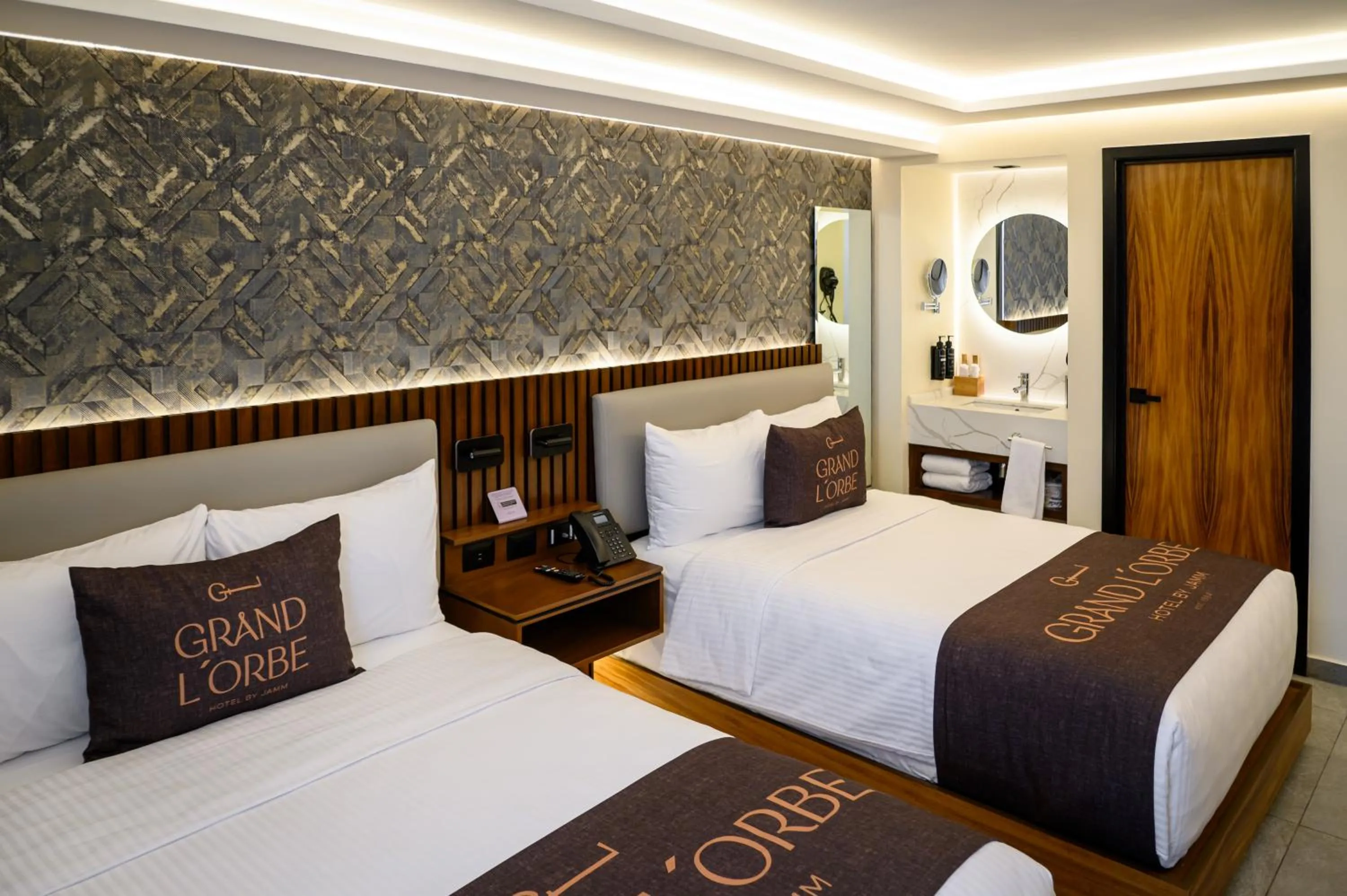 Bed in Hotel Grand L'Orbe by JAMM