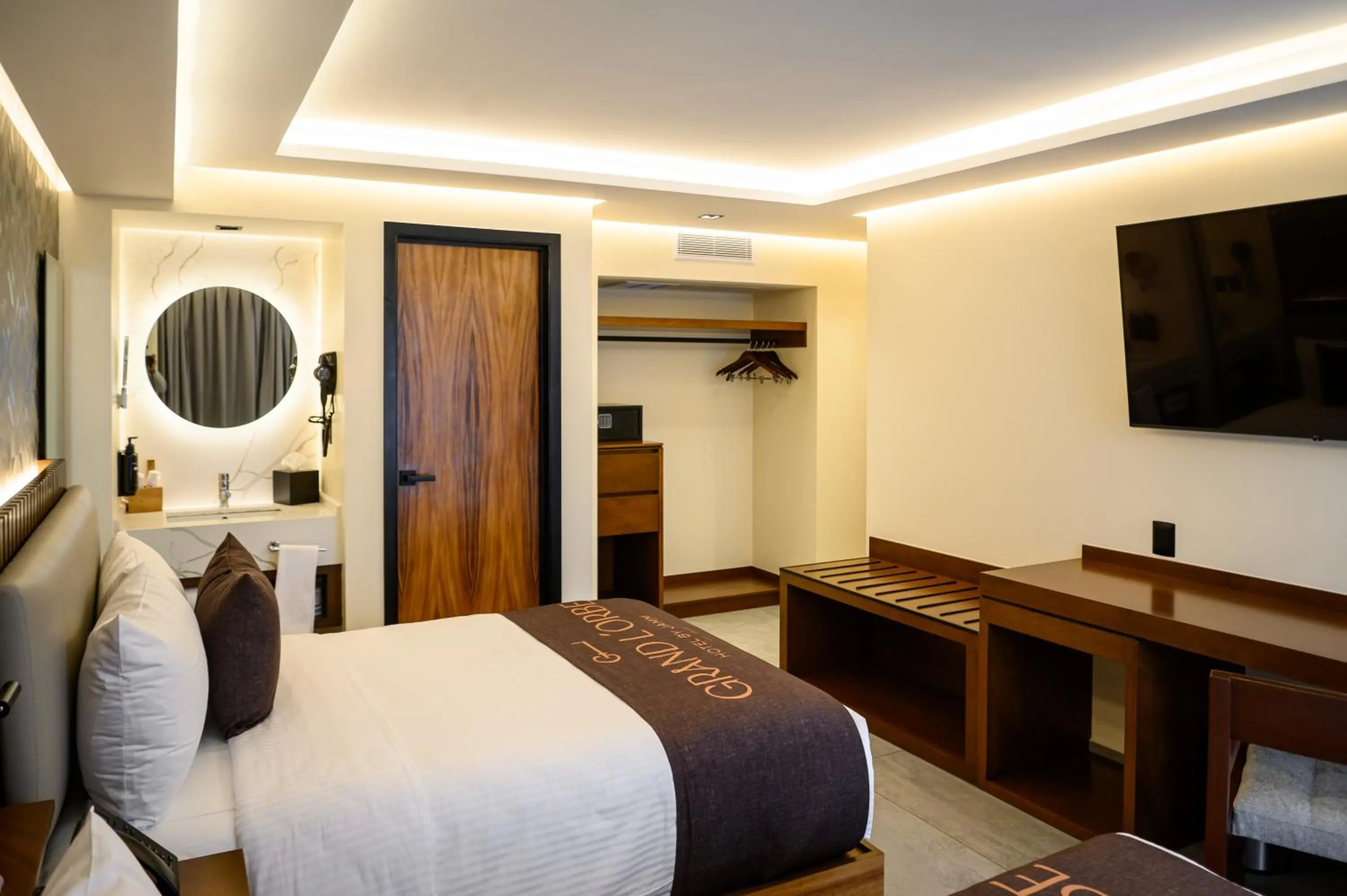 Bed in Hotel Grand L'Orbe by JAMM