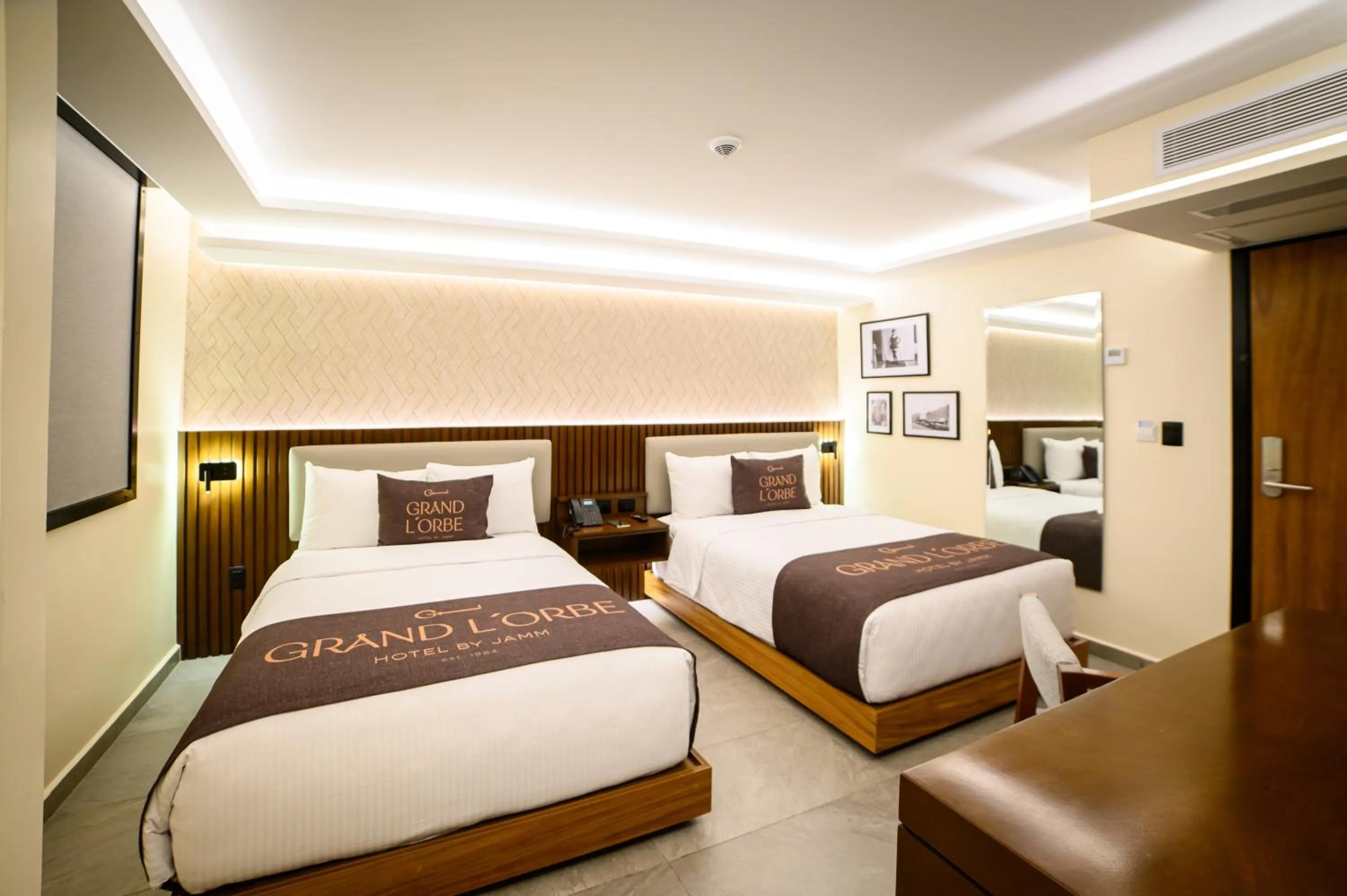 Bed in Hotel Grand L'Orbe by JAMM