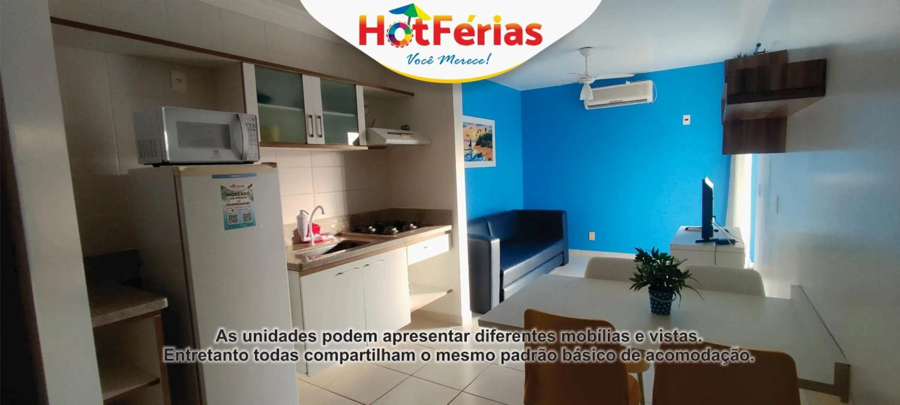 Kitchen or kitchenette in HotFérias - Flat no Enseada Caldas Novas, acesso ao Lago e pesca permitida, próx ao Náutico Praia Clube