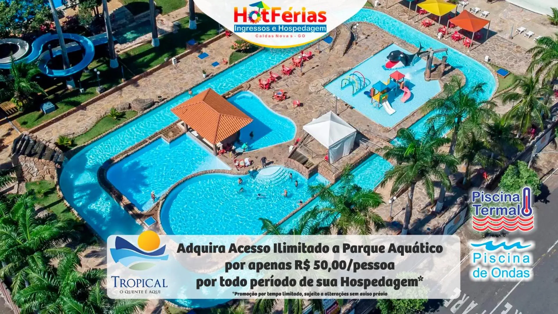 Aqua park in HotFérias - Flat no Enseada Caldas Novas, acesso ao Lago e pesca permitida, próx ao Náutico Praia Clube