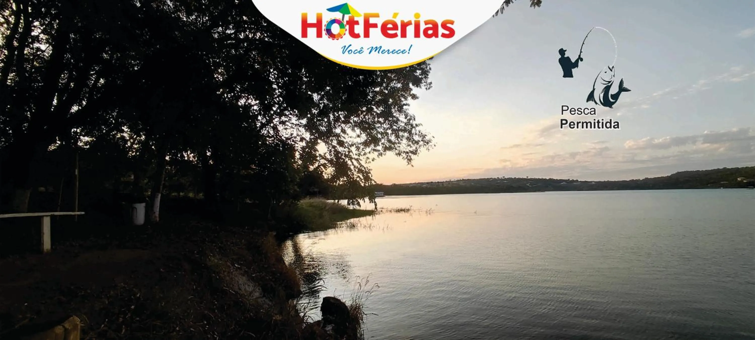 Natural landscape in HotFérias - Flat no Enseada Caldas Novas, acesso ao Lago e pesca permitida, próx ao Náutico Praia Clube