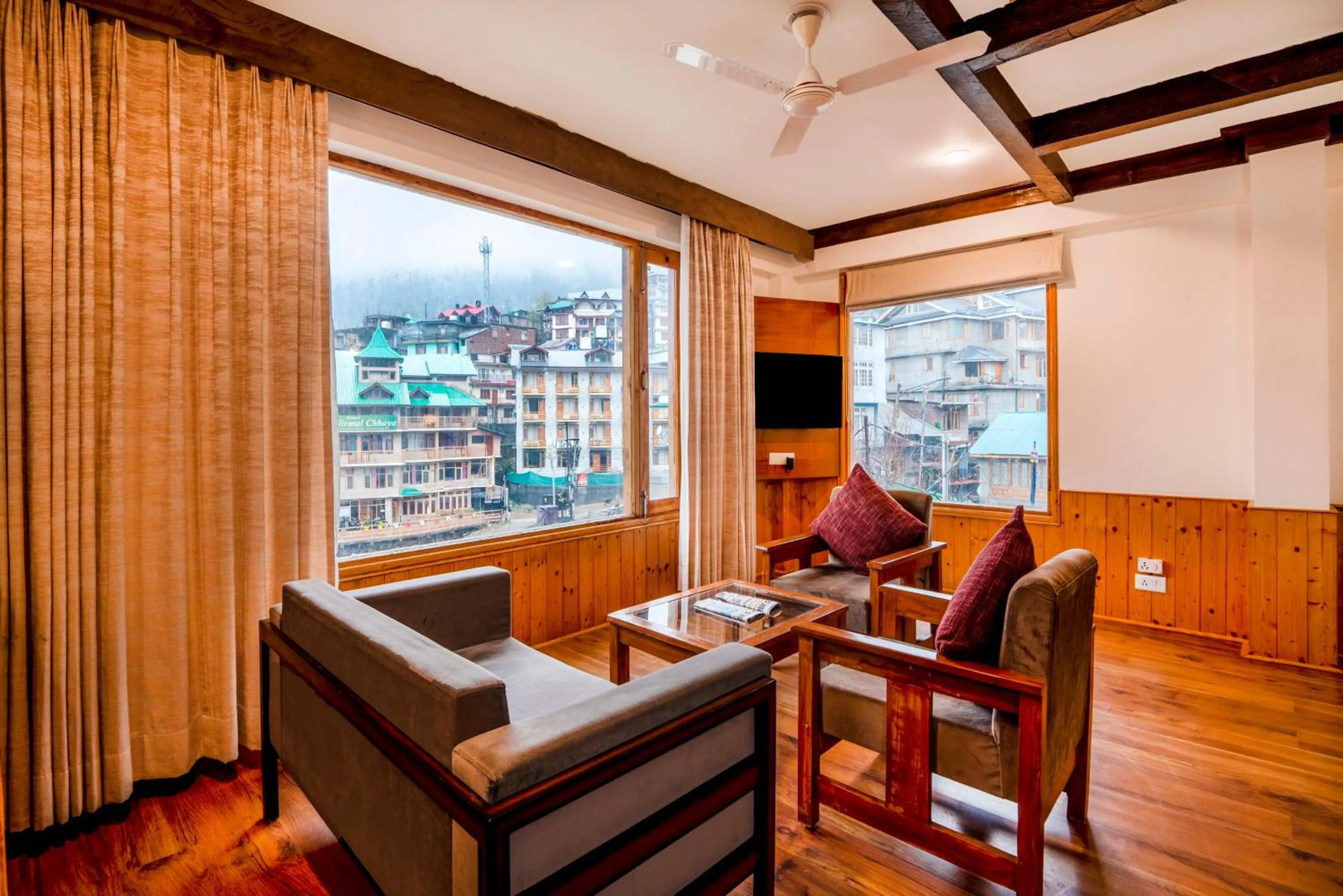 Seating area in Treebo Premium Sattva With Mountain View