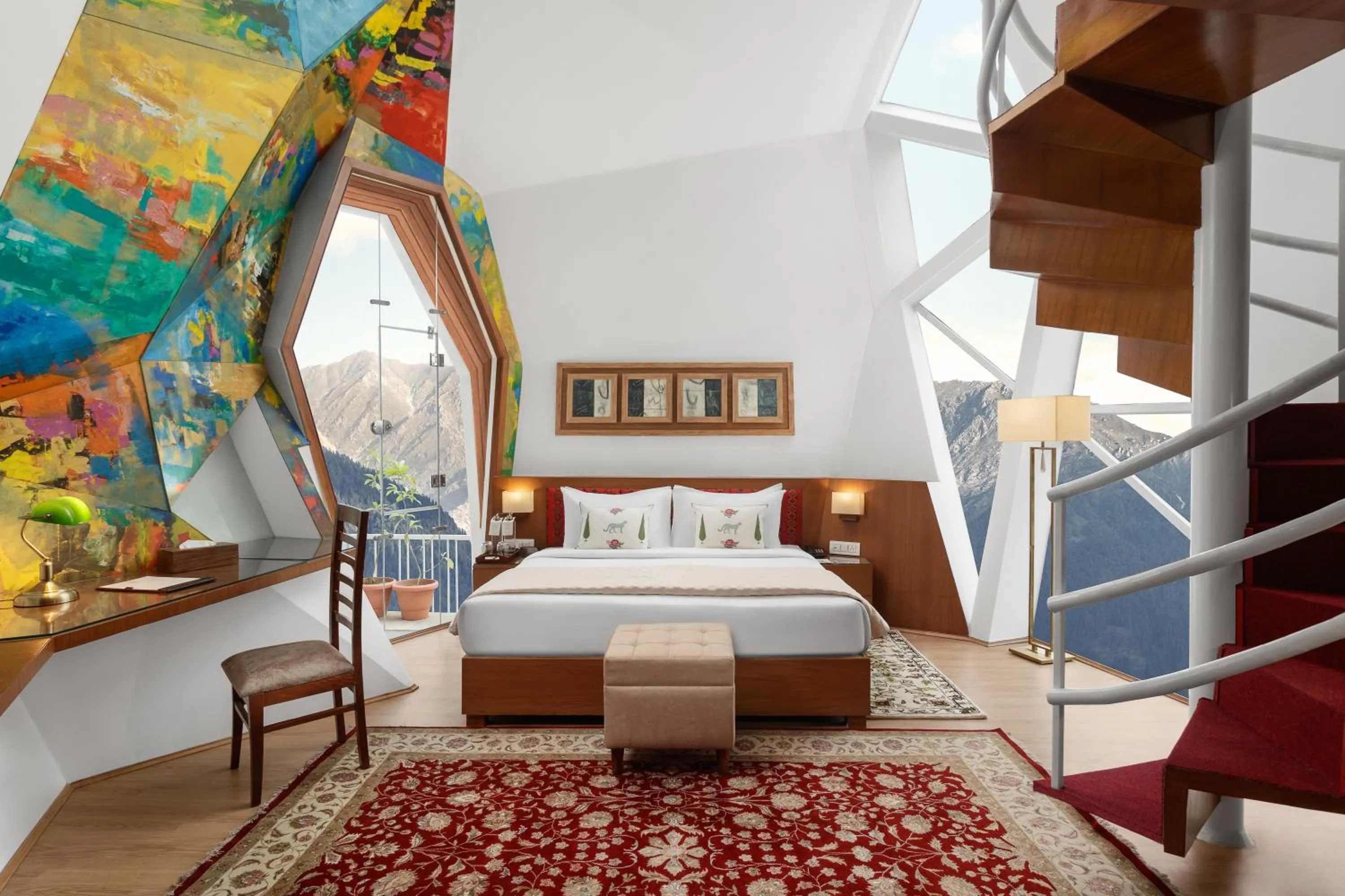 Bed in Tree of Life Eila Art Hotel, Manali