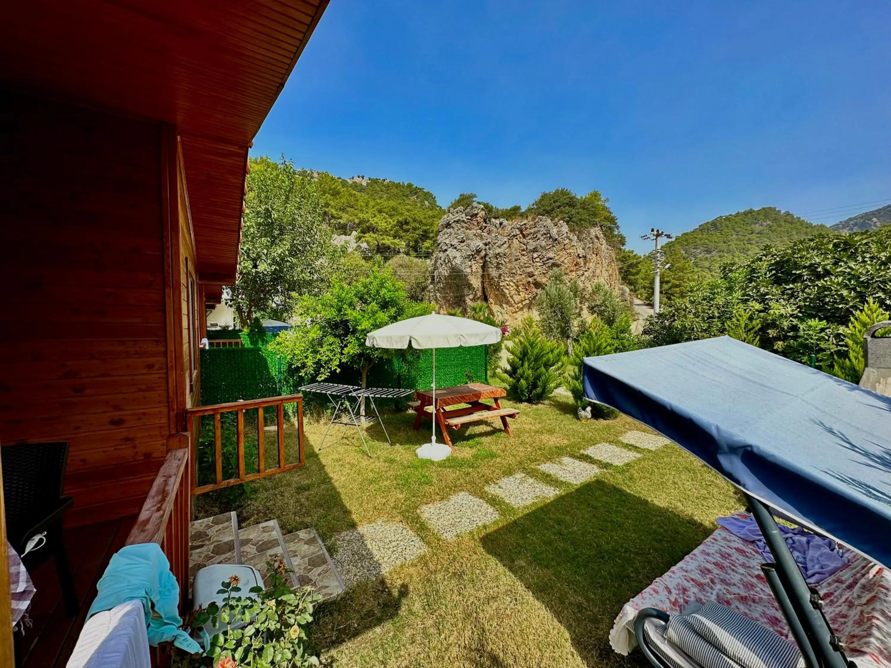 Patio in Hurmalik Aparts & Bungalows - Family Bungalows - Large Garden Bungalow with Barbecue