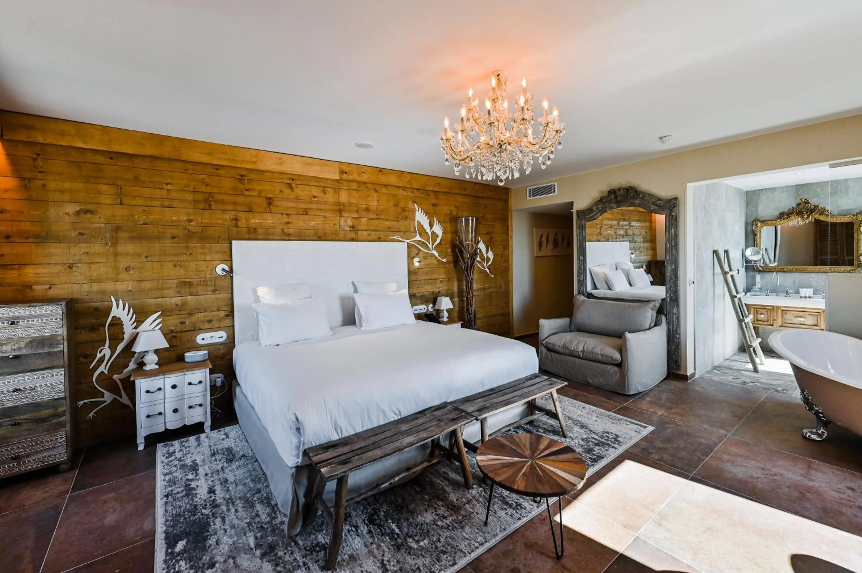 Living room, Bed in Le Hameau Des Pesquiers Ecolodge & Spa, Curio Collection By Hilton