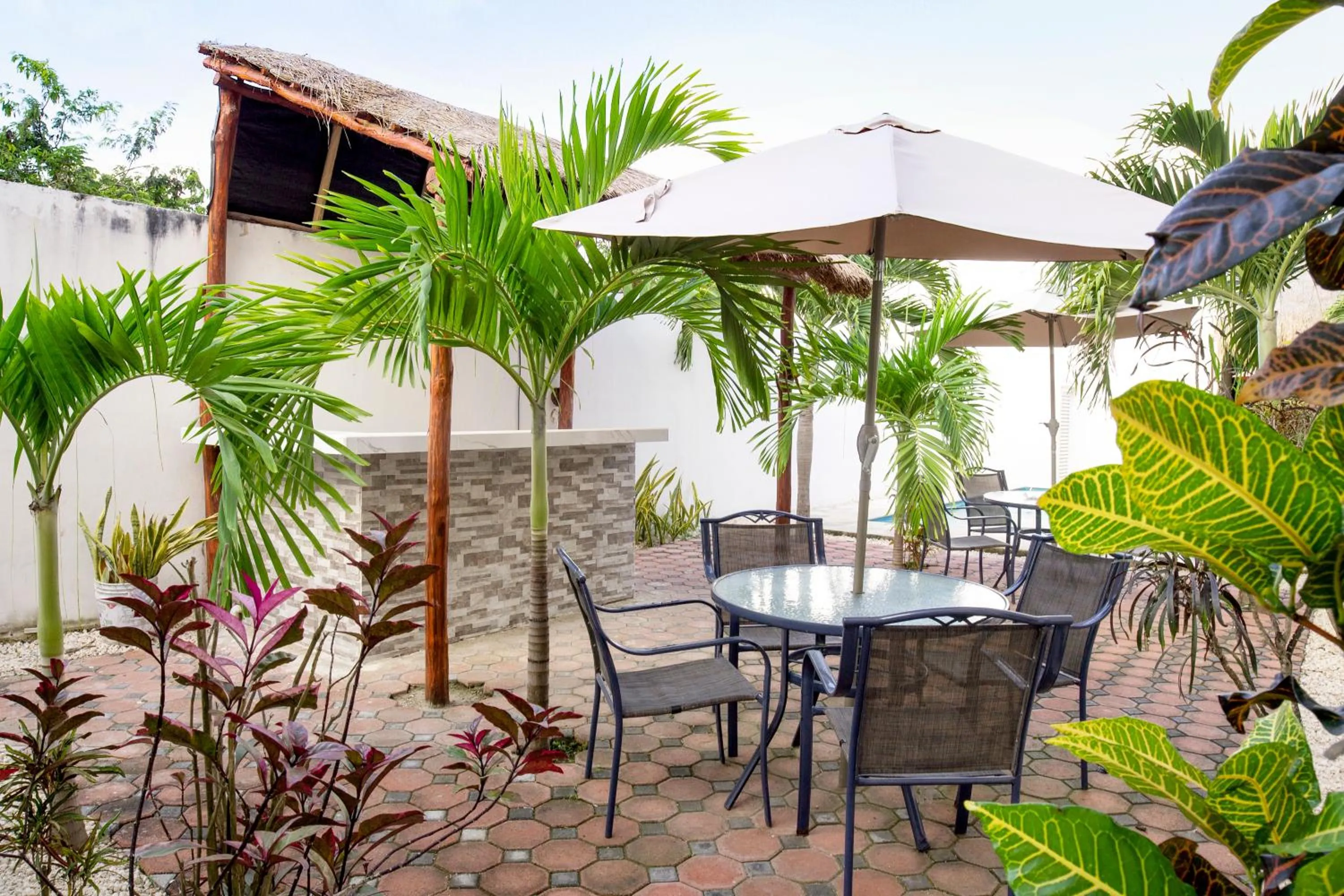 Patio in hotel stella maris tulum