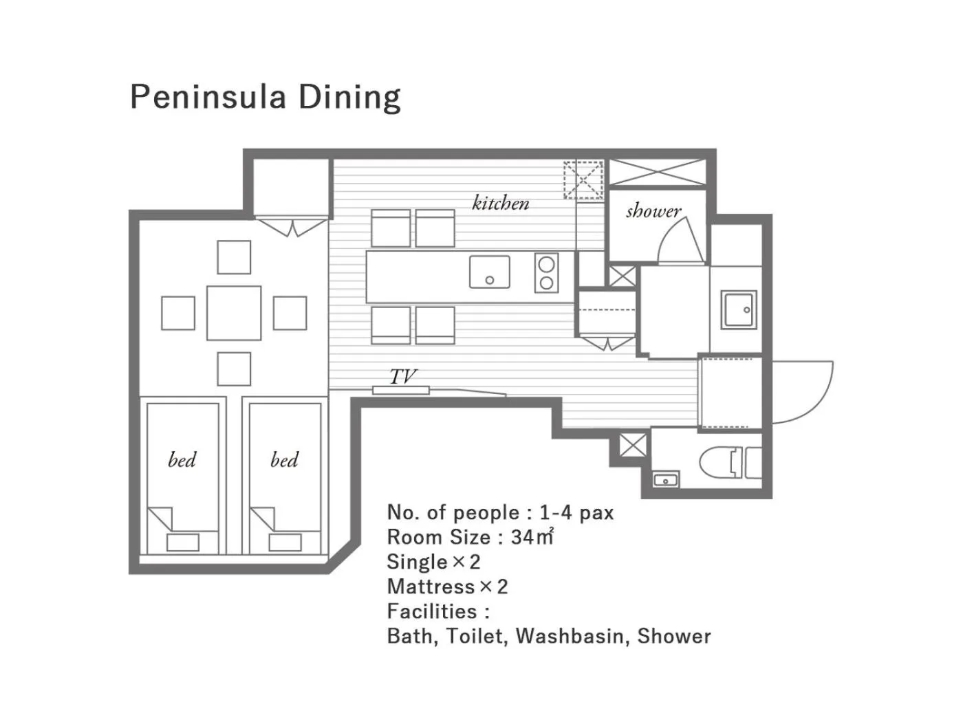 Floor plan in COCOSHUKU AKASAKA Premium