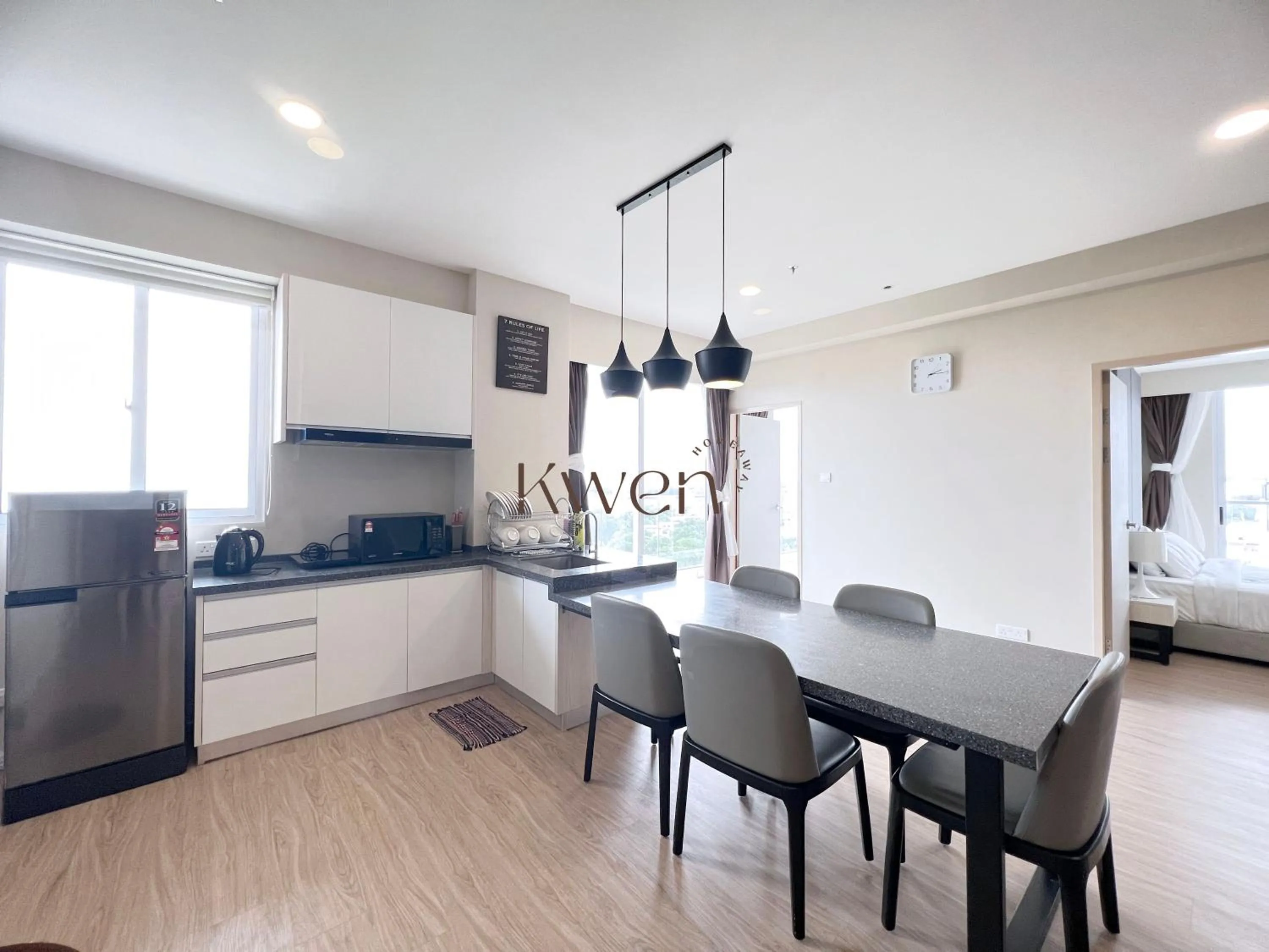 kitchen in KWEN Suites-Tanjung Aru InfinityPool Seaview/Airport View