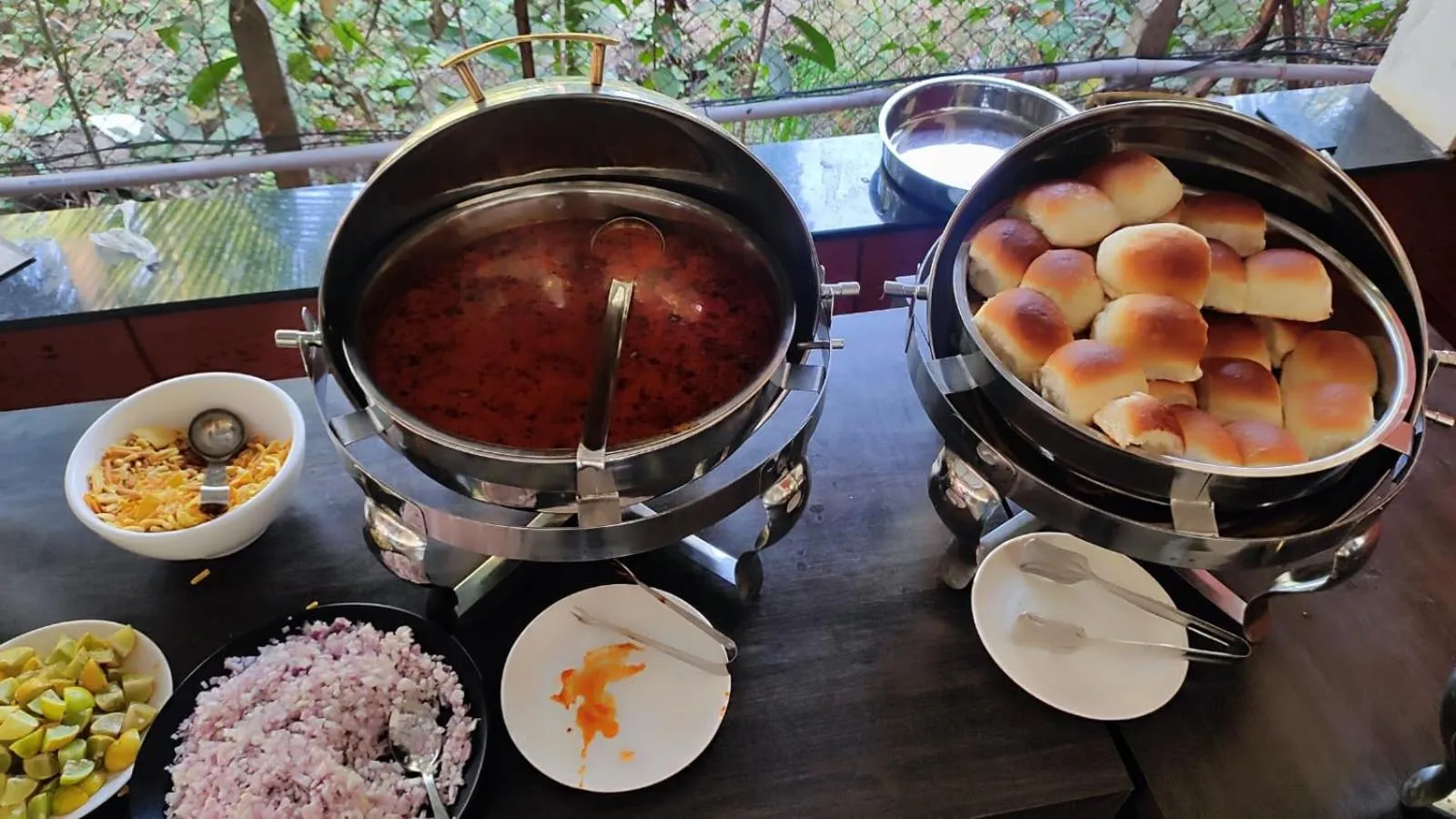 Buffet breakfast in Cocorico Beach Resort