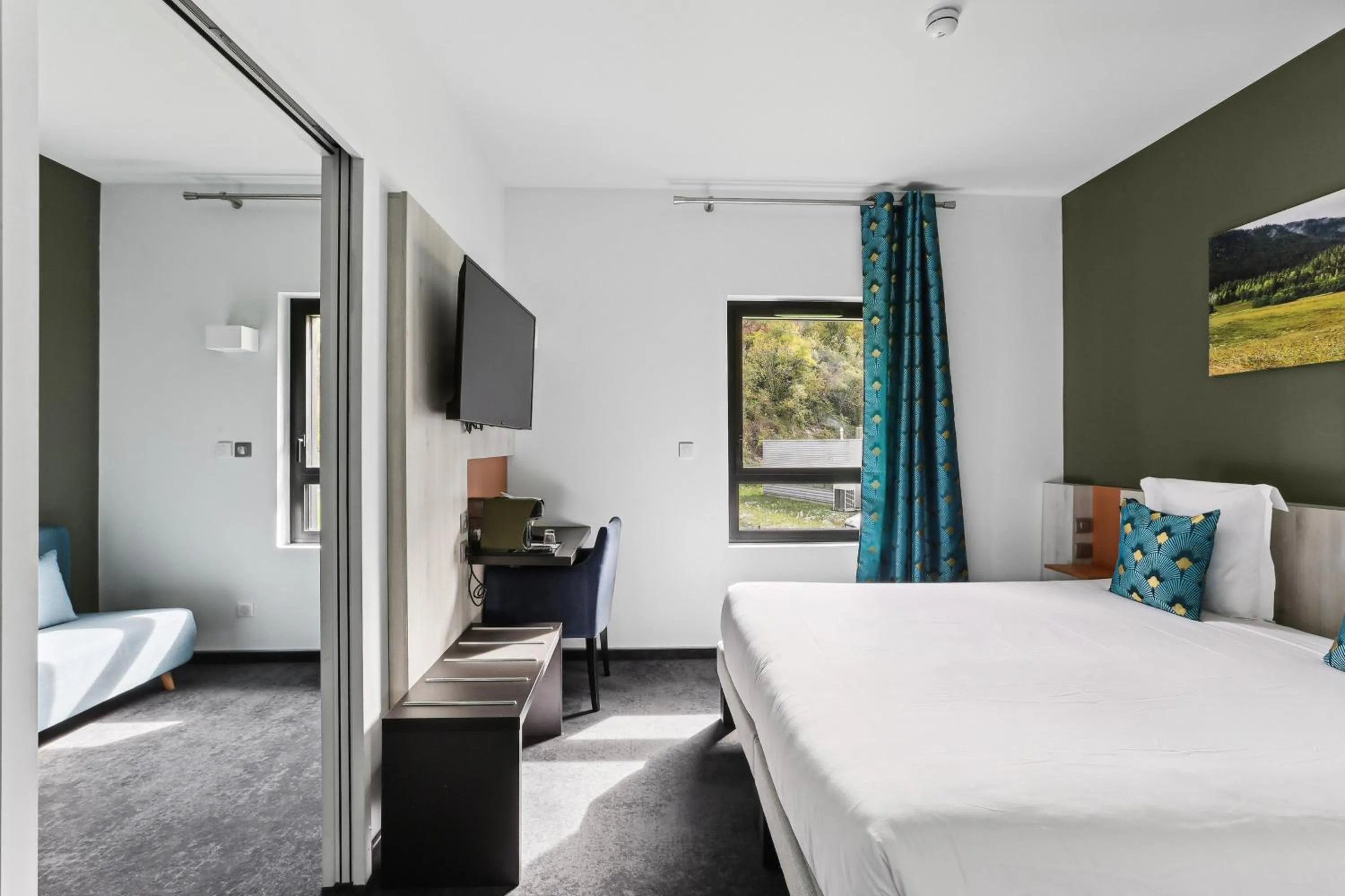 Bed in Hôtel Restaurant AKENA Molinges - La Brocatelle