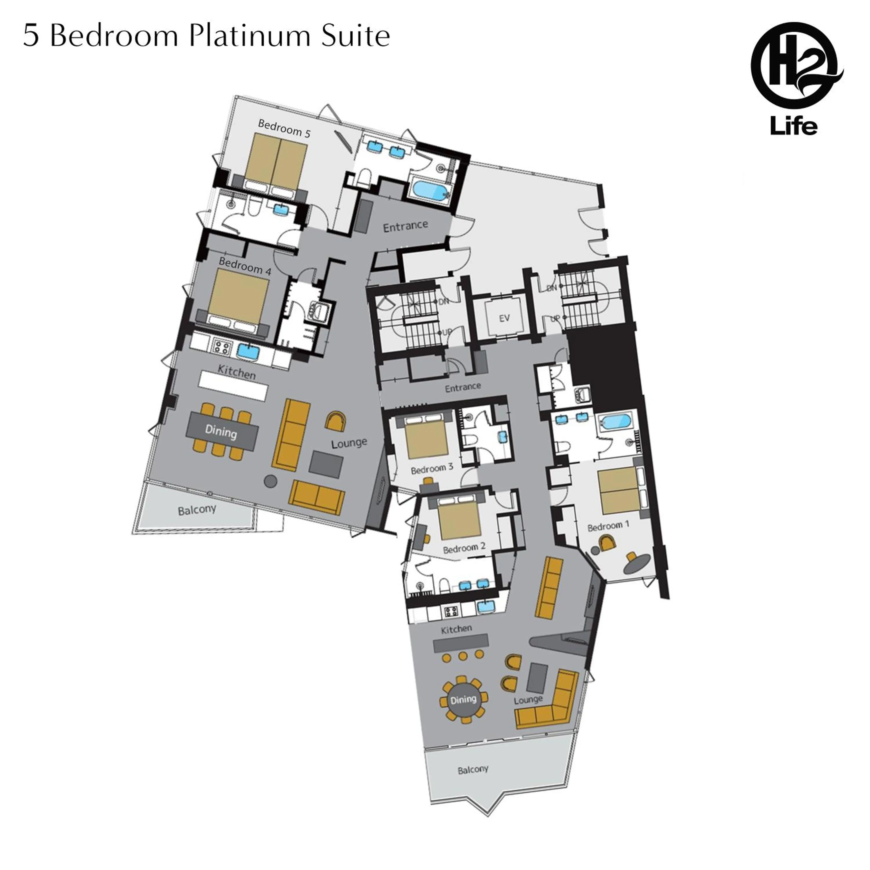 Floor plan in Aspect Luxury Apartments by H2 Life