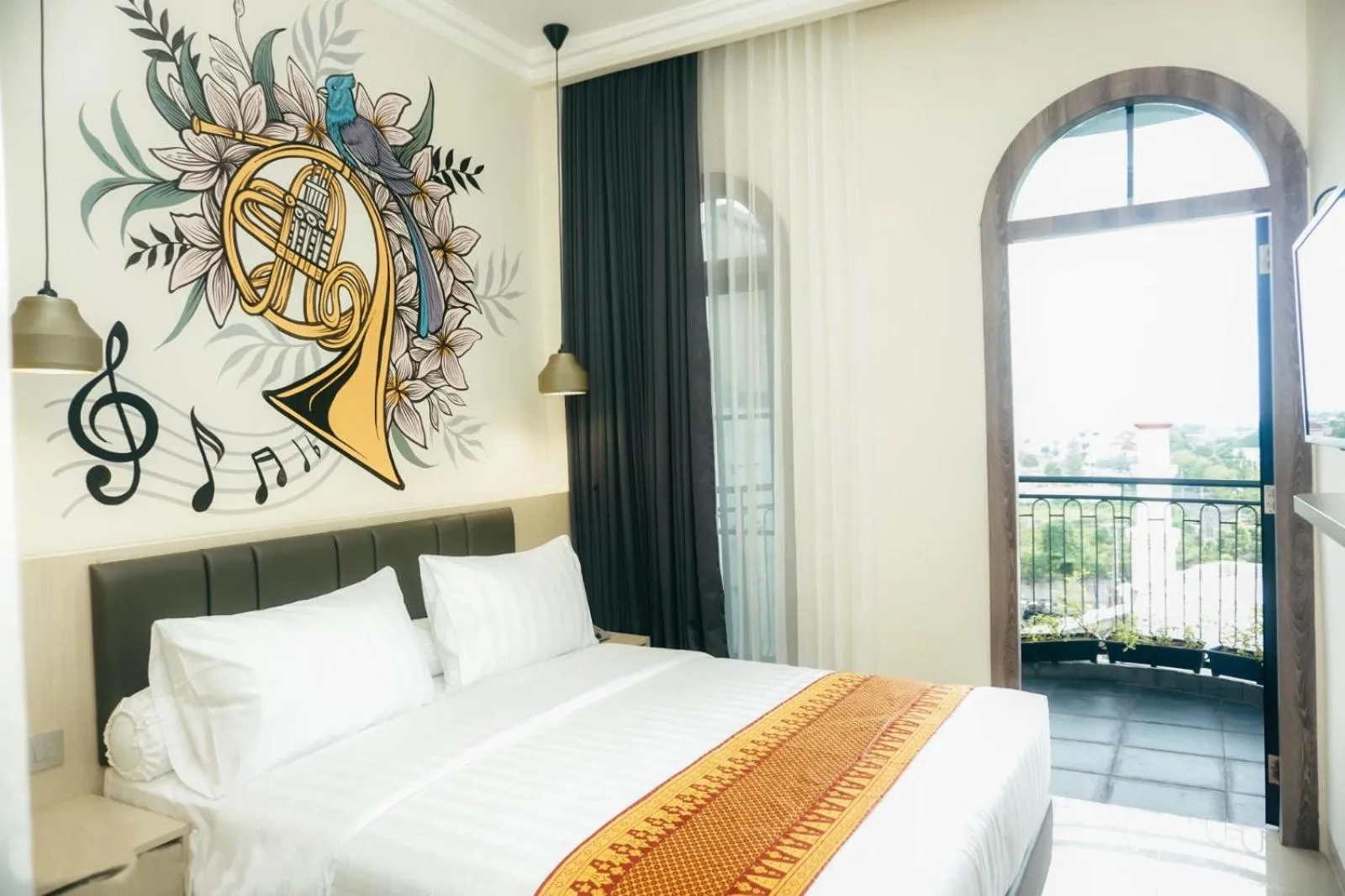 View (from property/room), Bed in Kesuma Front One Boutique Palembang