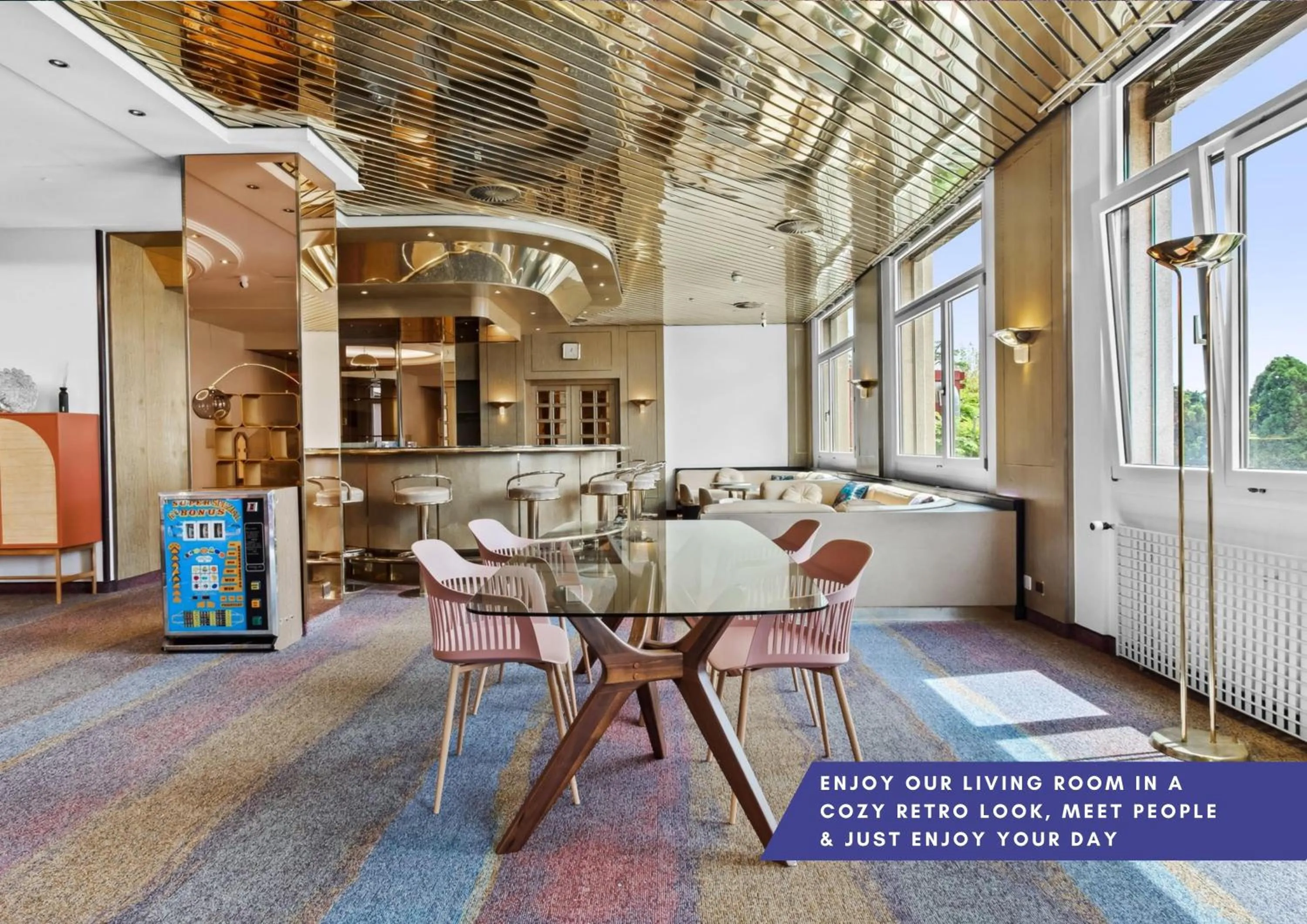 Living room in becozy Au Parc Retro Edition Self-Check-In Rooms & Studios Fribourg