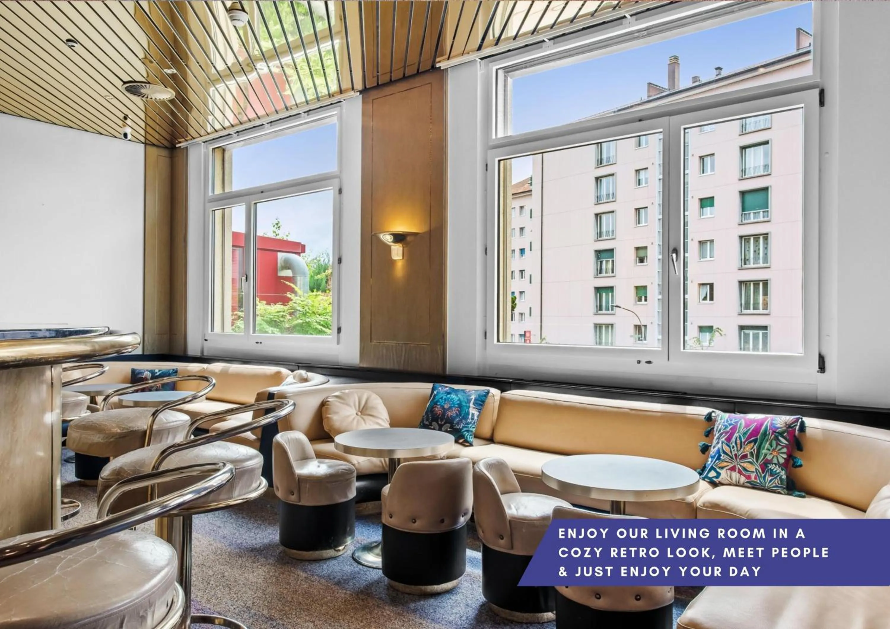 Living room in becozy Au Parc Retro Edition Self-Check-In Rooms & Studios Fribourg