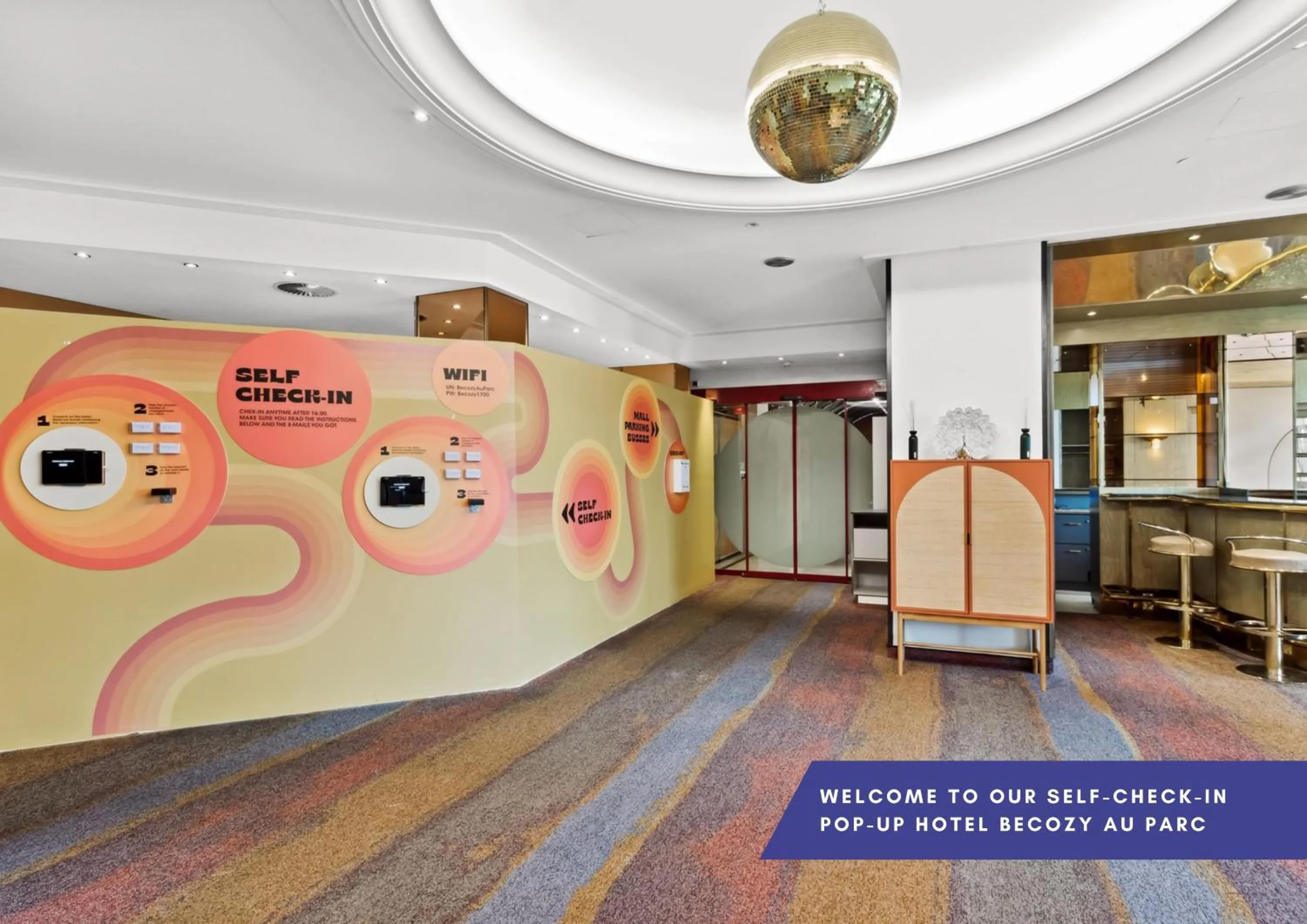 Lobby or reception in becozy Au Parc Retro Edition Self-Check-In Rooms & Studios Fribourg