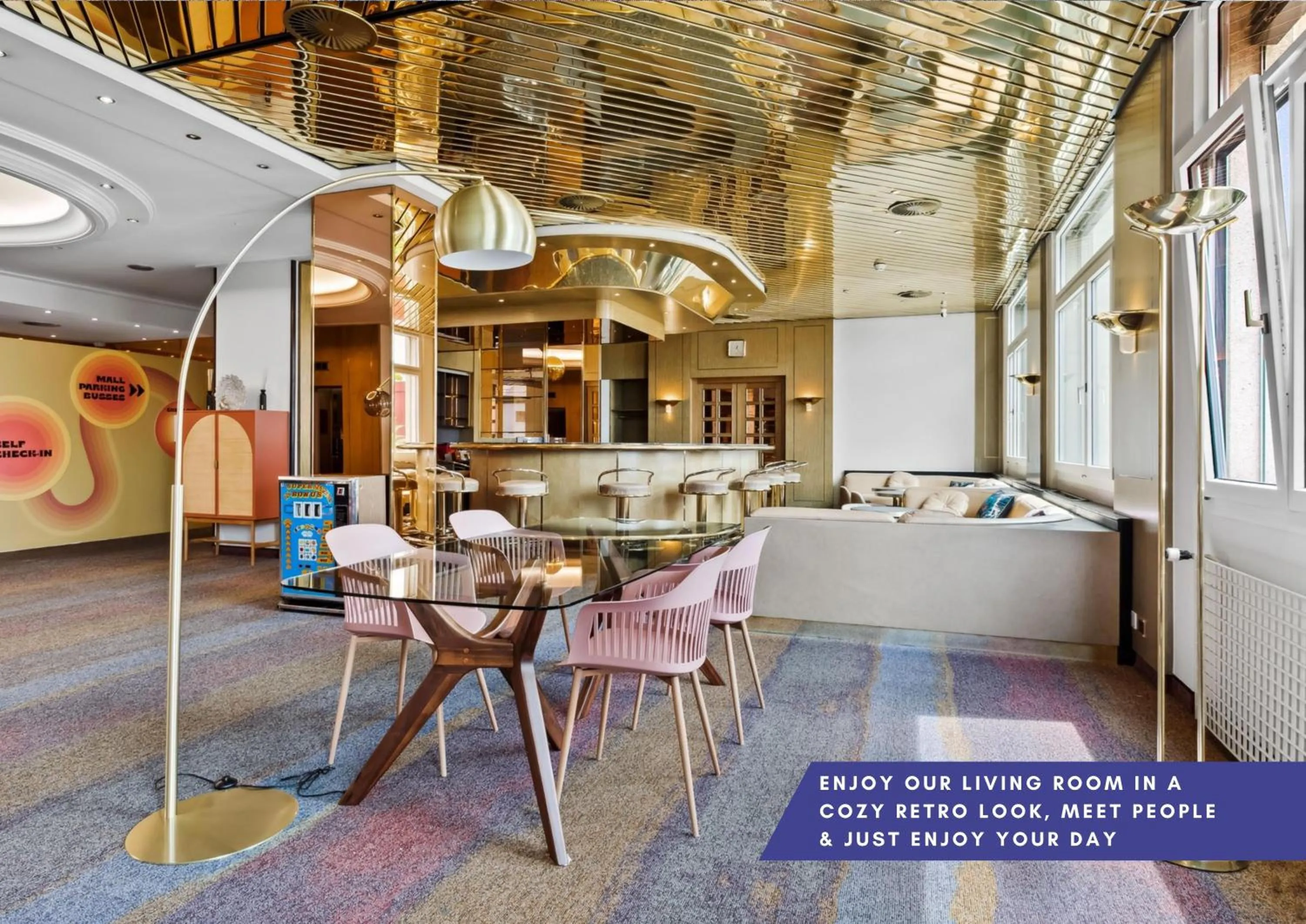 Living room in becozy Au Parc Retro Edition Self-Check-In Rooms & Studios Fribourg