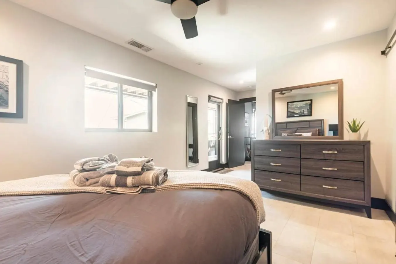 Patio, Bed in Contemporary Ocean Sunset Views with Firepit Pt Loma close to PLNU