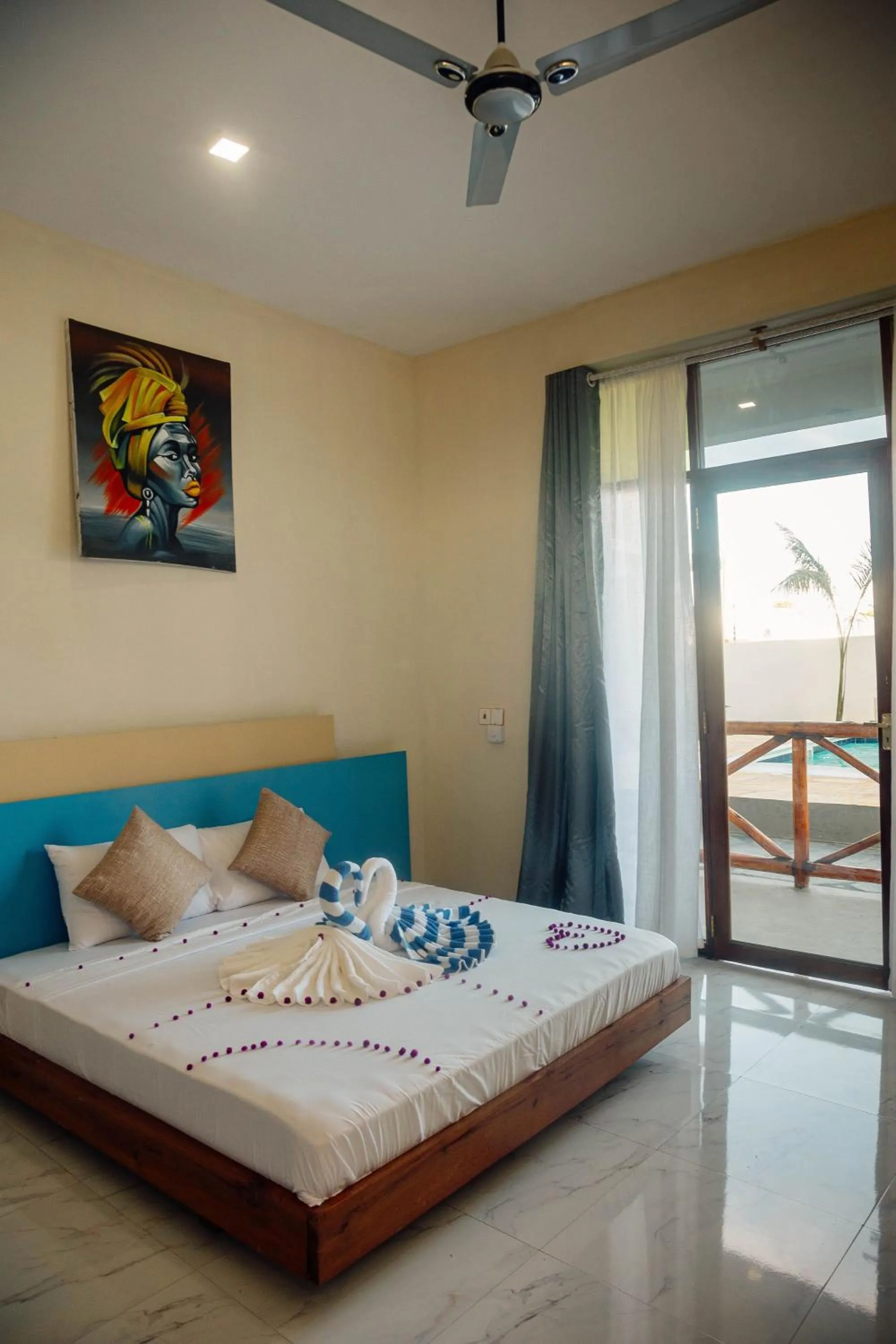 Bed in Ocean Breeze Hotel