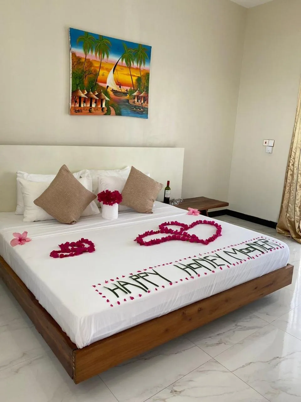 Bed in Ocean Breeze Hotel