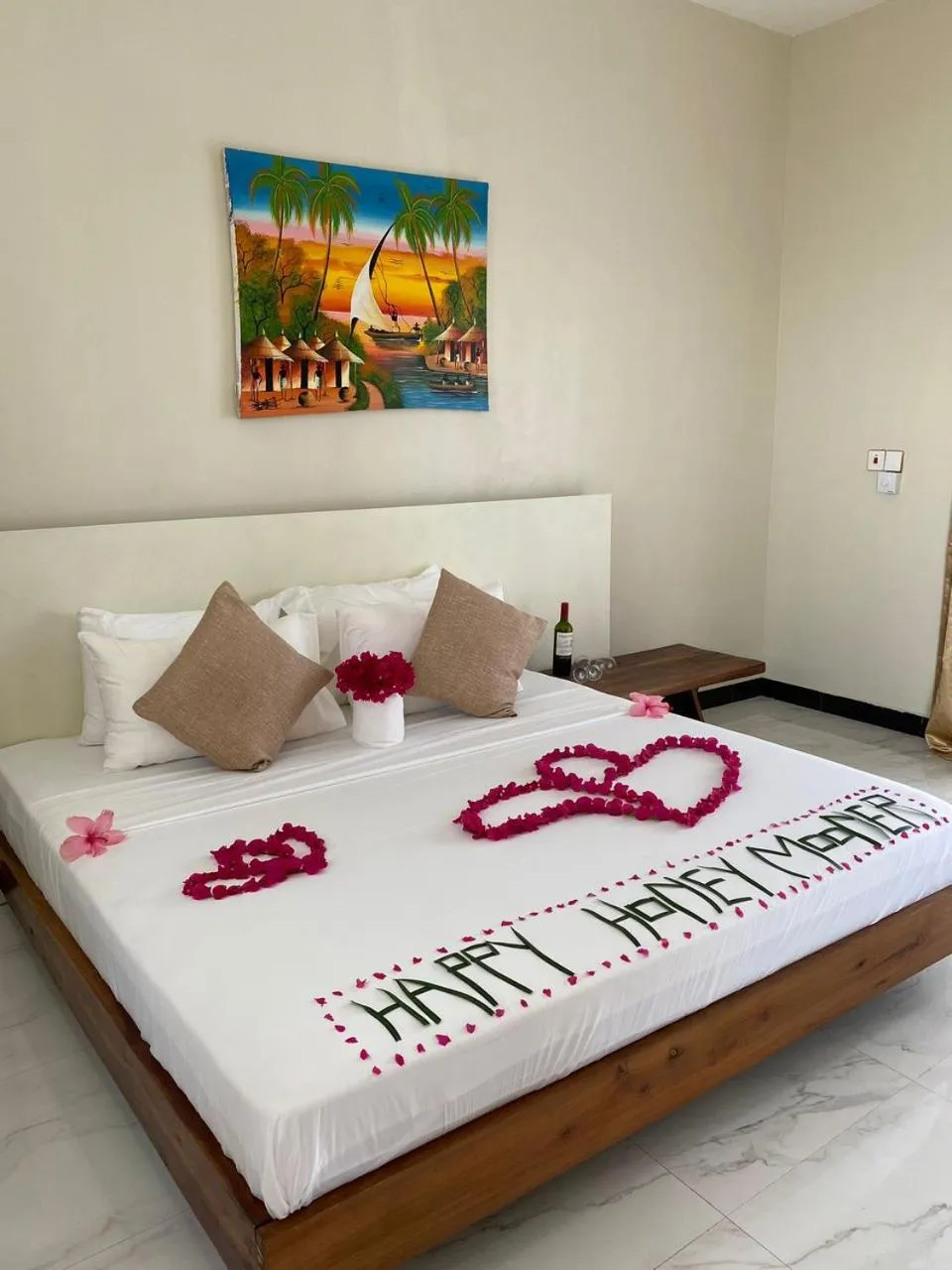 Bed in Ocean Breeze Hotel