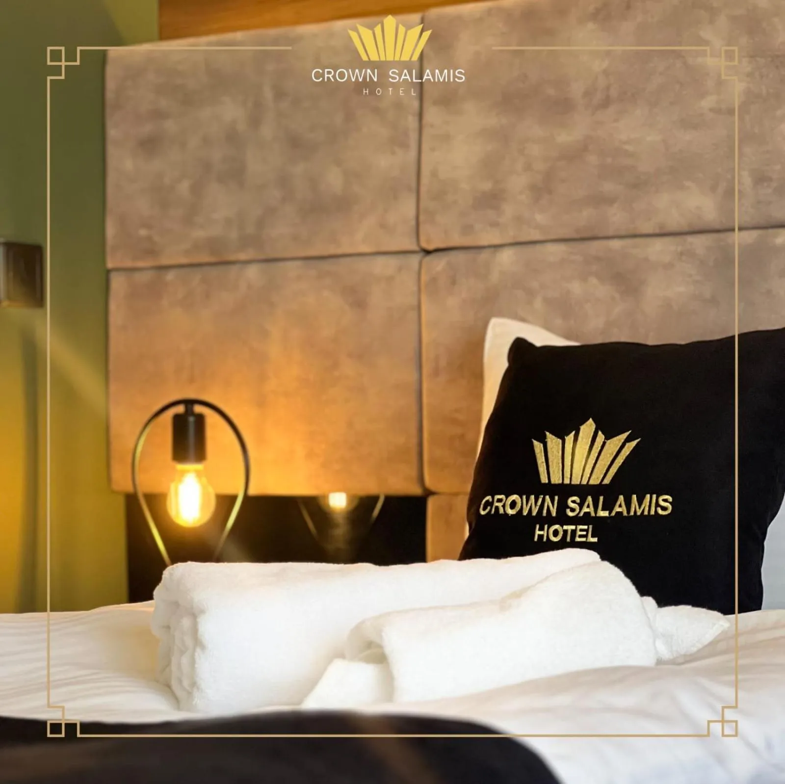 Bed in Crown Salamis Hotel