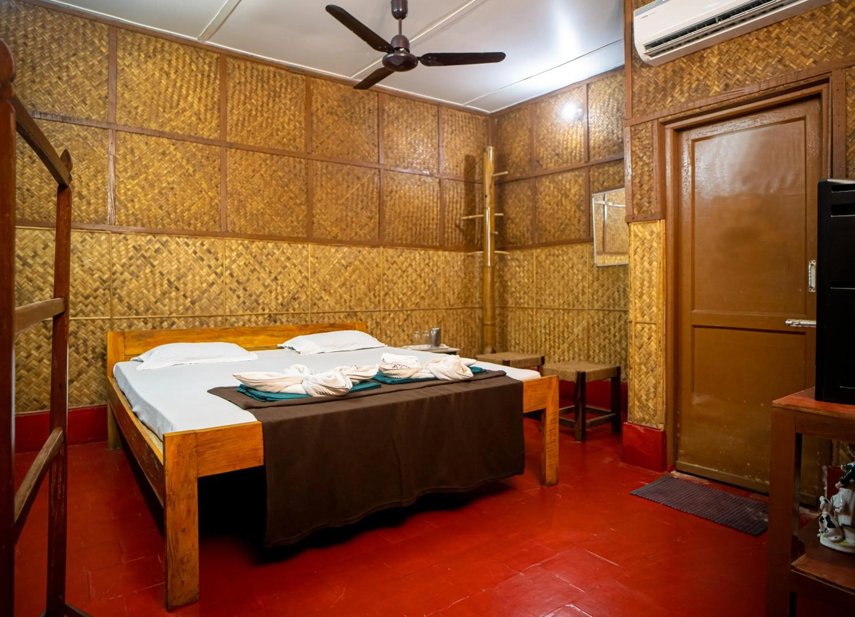 View (from property/room), Bed in Palm Grove Eco Resort