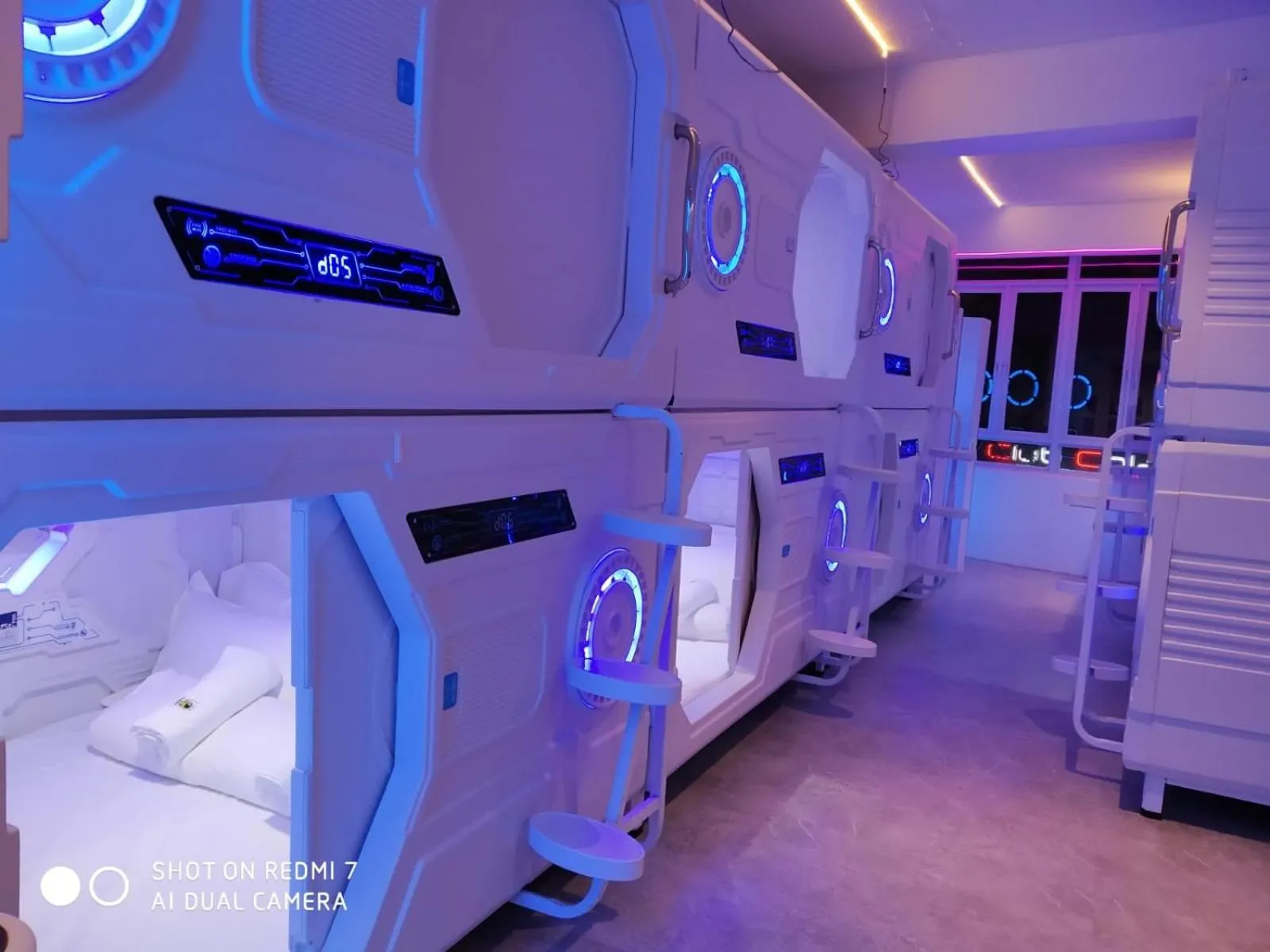 Bedroom, Bed in Galaxy Pods Capsule Hotel Boat Quay