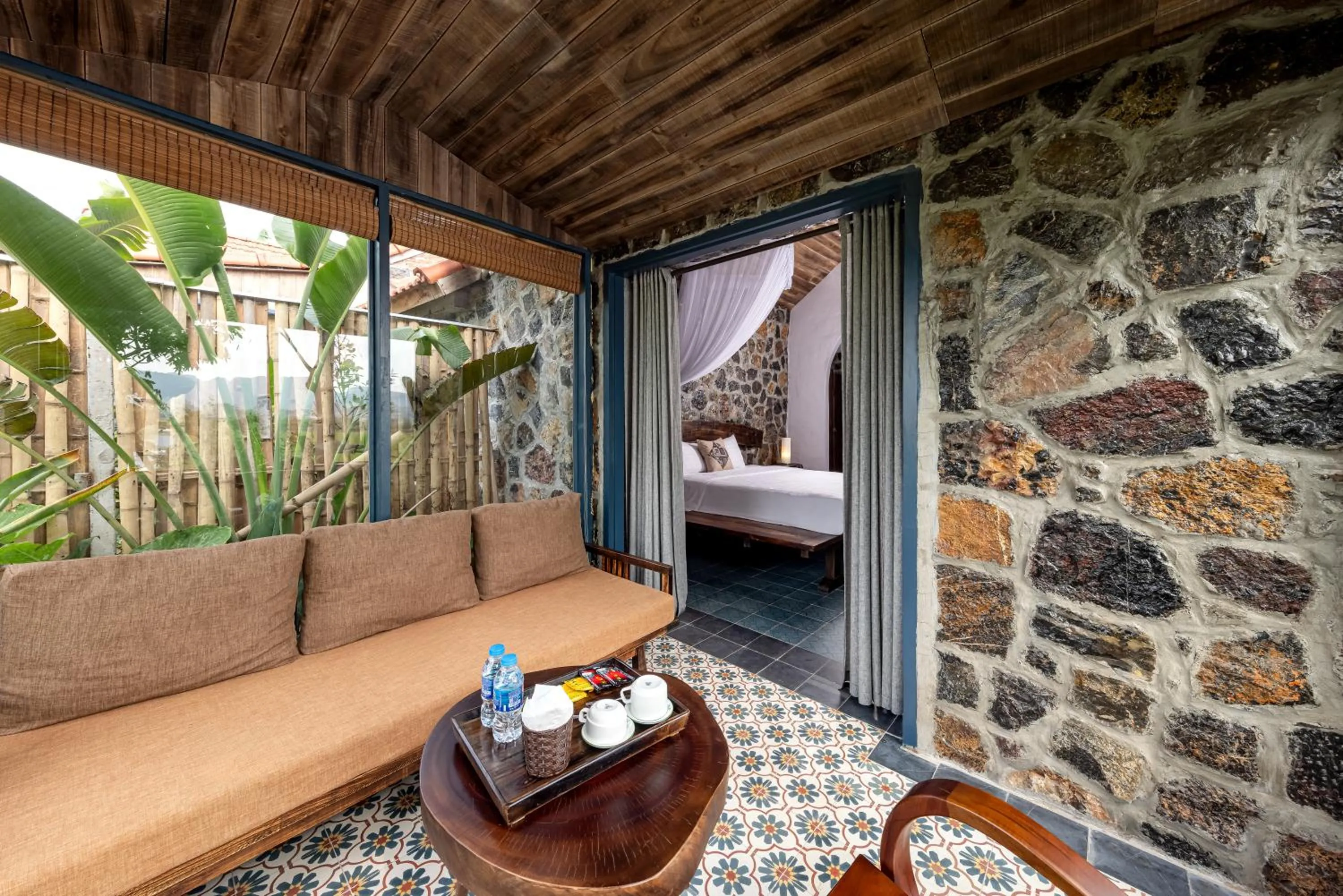 Balcony/Terrace, Bed in ChezCao Rice Field Ecolodge Ninh Binh