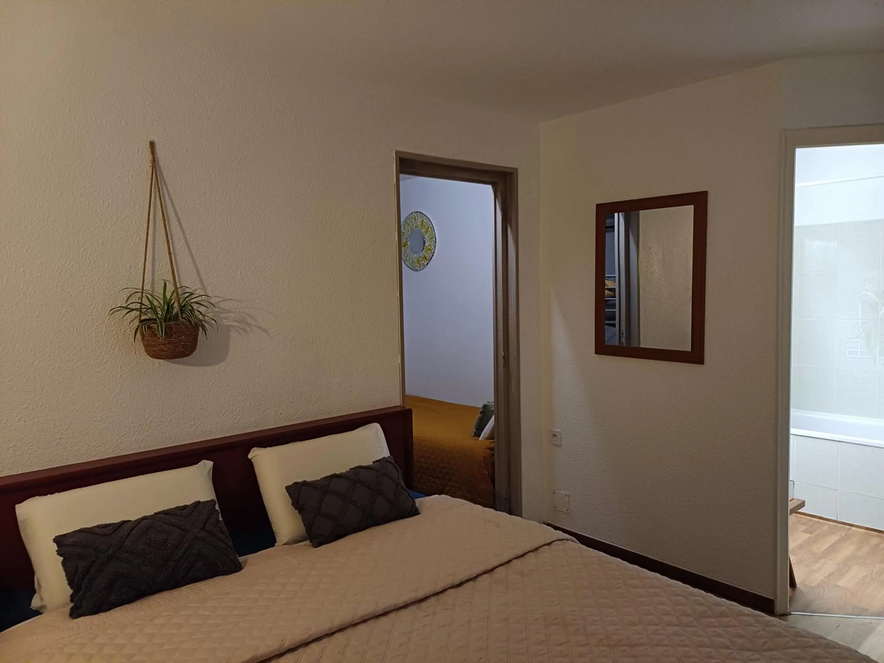 Bathroom, Bed in Bel Hotel Restaurant la Gentilhommière